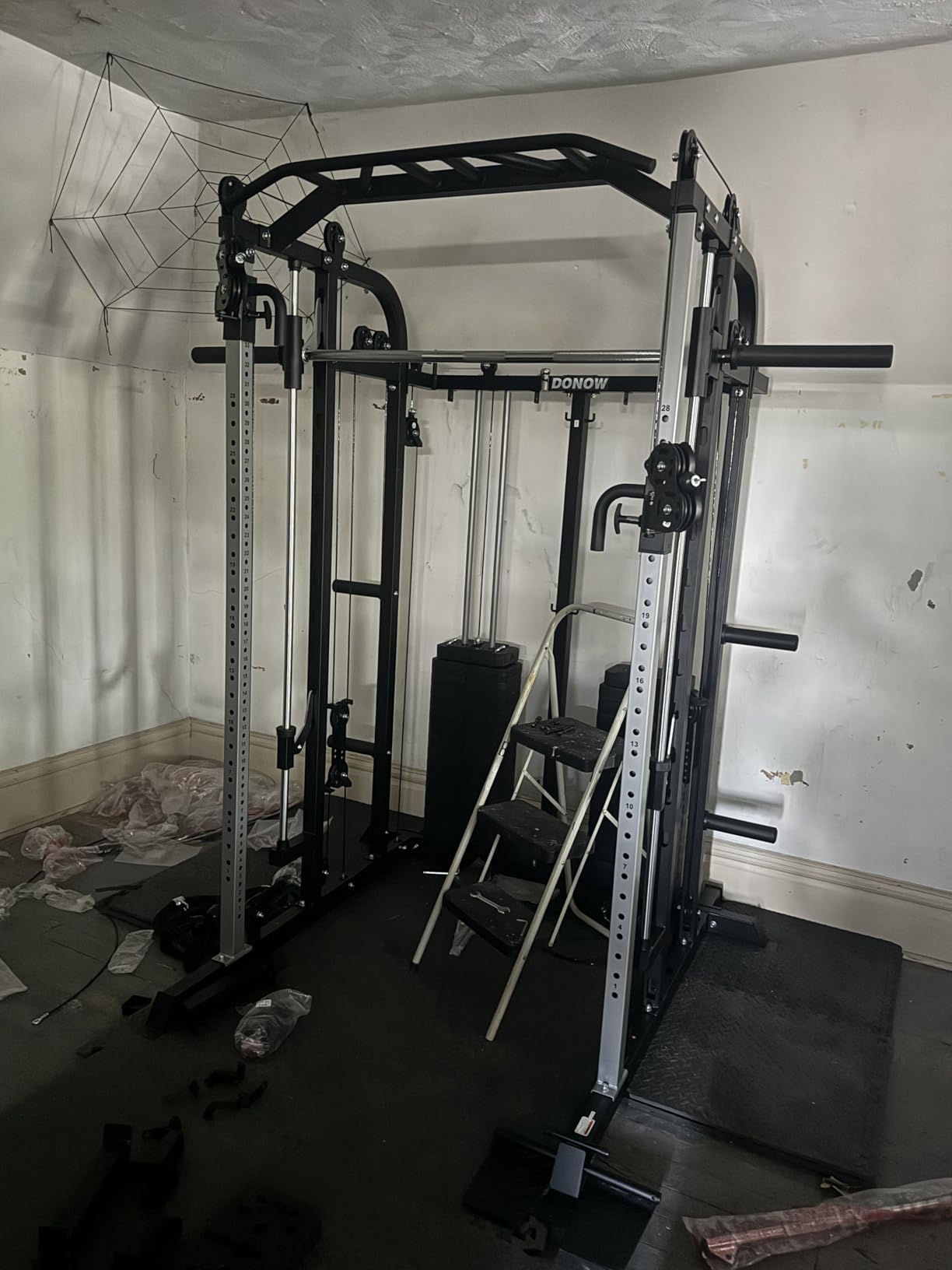 DONOW Smith Machine with Weight Stacks Home Gym System Cable Crossover | Multi Function, All in One, Heavy Duty, Lat Pulldown Bench, Hip Thrust Attachment, Smooth Smith Bar and Cable System customer photo 2