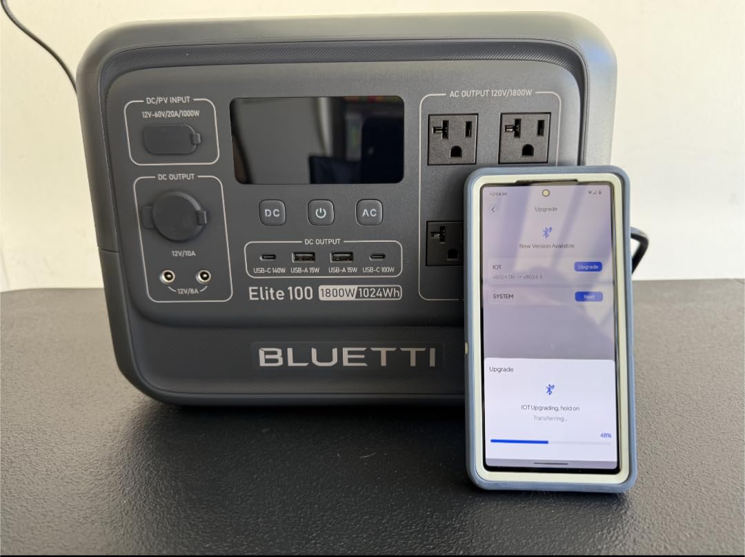 BLUETTI Elite 100 V2 Portable Power Station, 1024Wh LFP Battery Backup w/ 4 1800W AC Ports (3600W Surge), 35% Smaller, Fast Charge and UPS Solar Generator for Camping, Road Trip, Outages, Home Backup customer photo 1