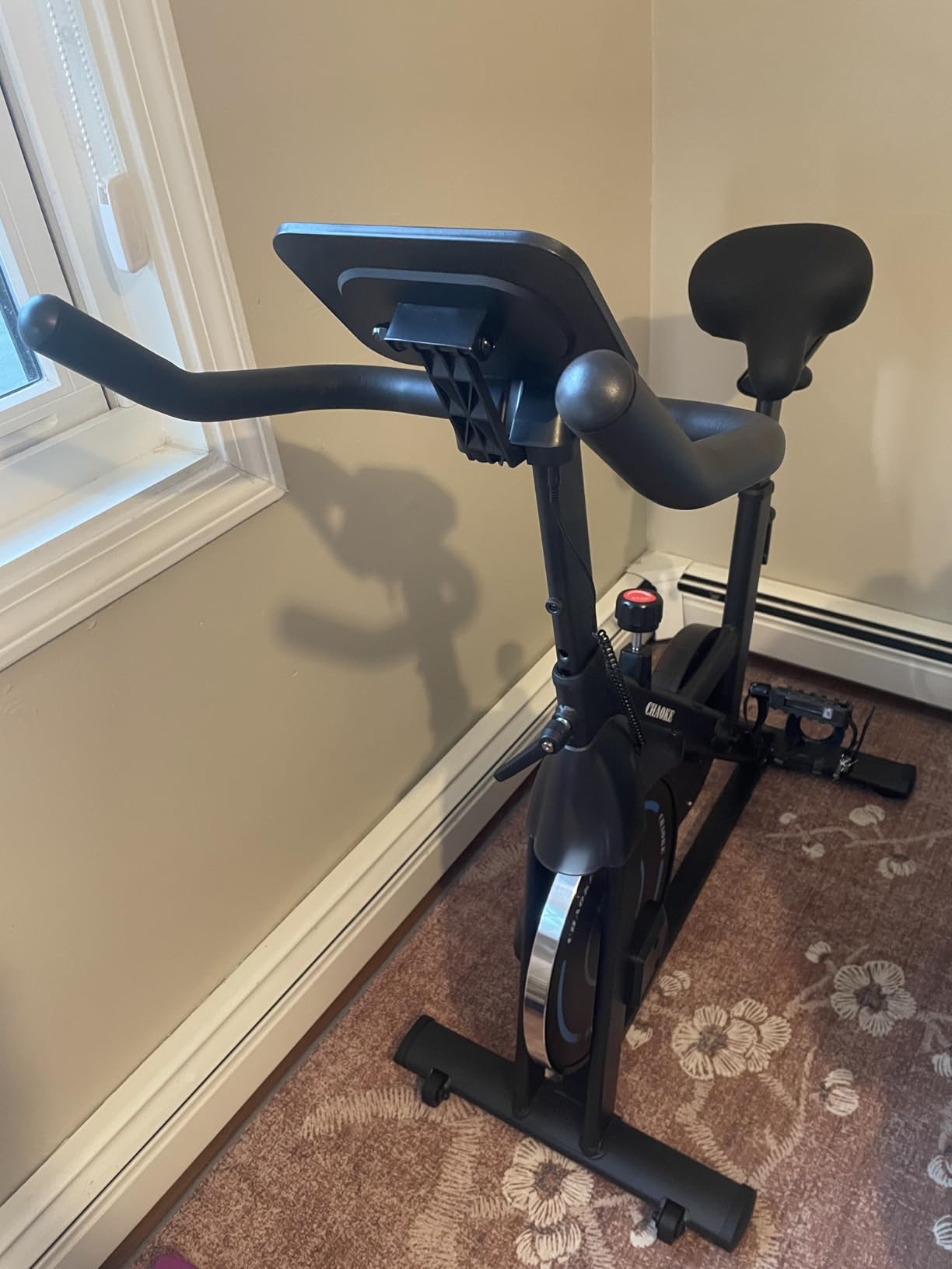 Exercise Bike, CHAOKE Quiet Adjustable Magnetic Resistance Stationary Bike for Home Cardio with App Compatible, 350LB Weight Capacity Indoor Cycling Bike with Comfortable Seat & Digital Display customer photo 2