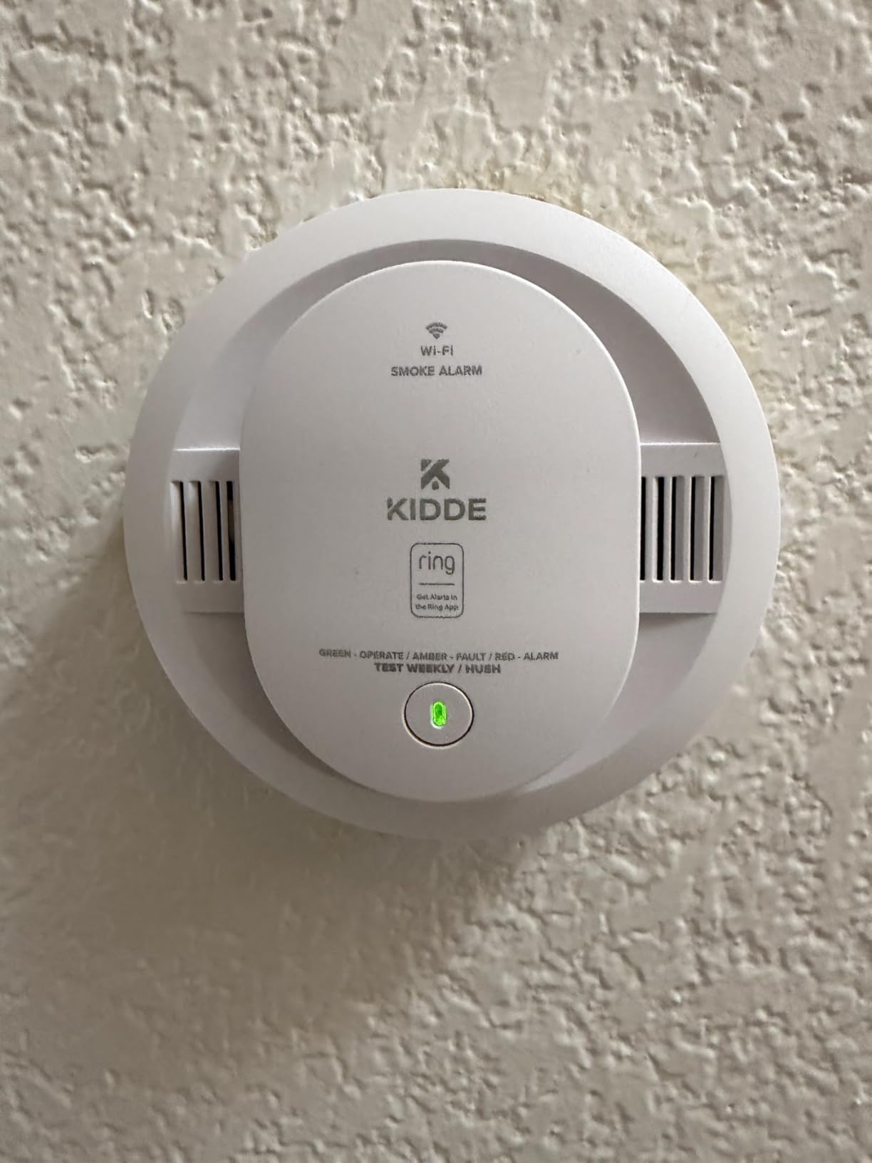 Kidde Smart Smoke Detector, Ring App Enabled for Real-Time Notifications, Hardwired Alarm, AA Backup Battery customer photo 1