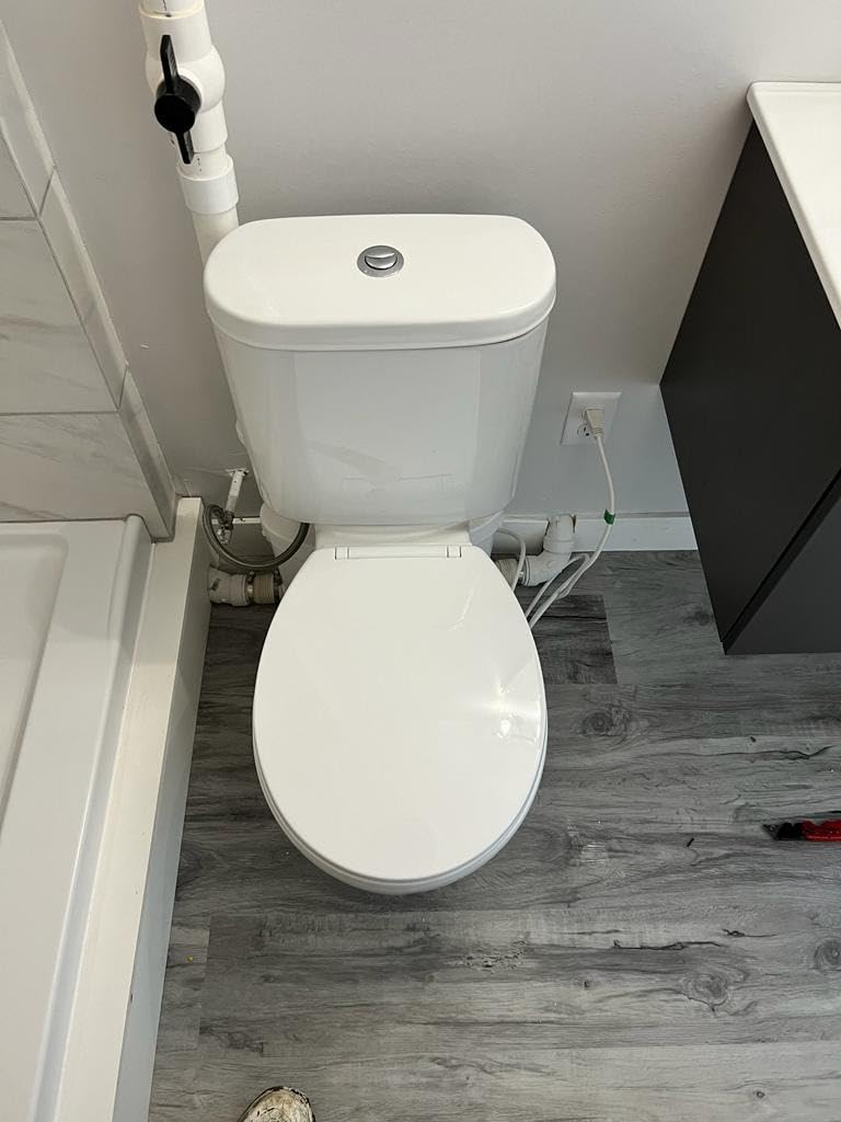 Simple Project Macerating Toilet System with 4-Inlet, Upflush Toilet for Basement, Powerful 1.6GPF Flush & Quiet 500W Macerator Pump System, Durable Pump, Extension Pipe - Easy Install, Space Saving customer photo 1