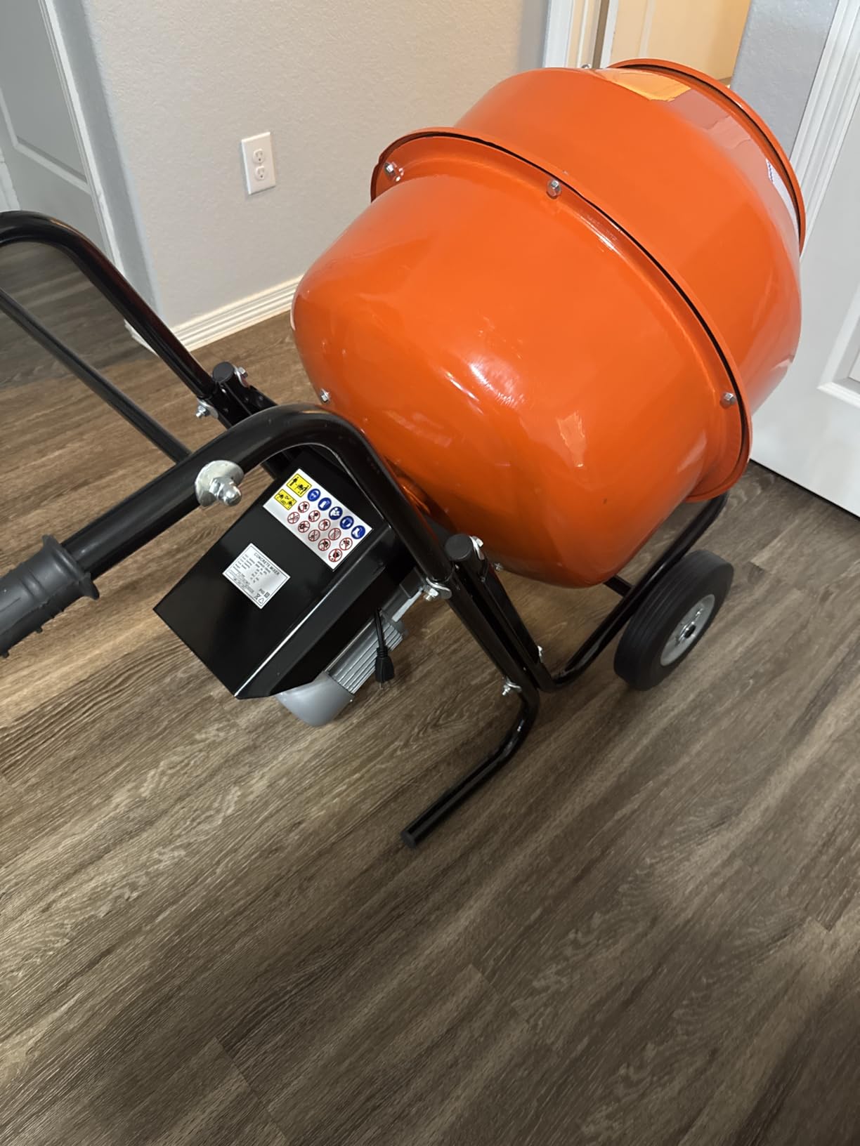 SPECRAFT Electric Cement Mixer, 4.9 Cu.Ft Portable Concrete Mixer, 375W 110V Wheelbarrow Design customer photo 1