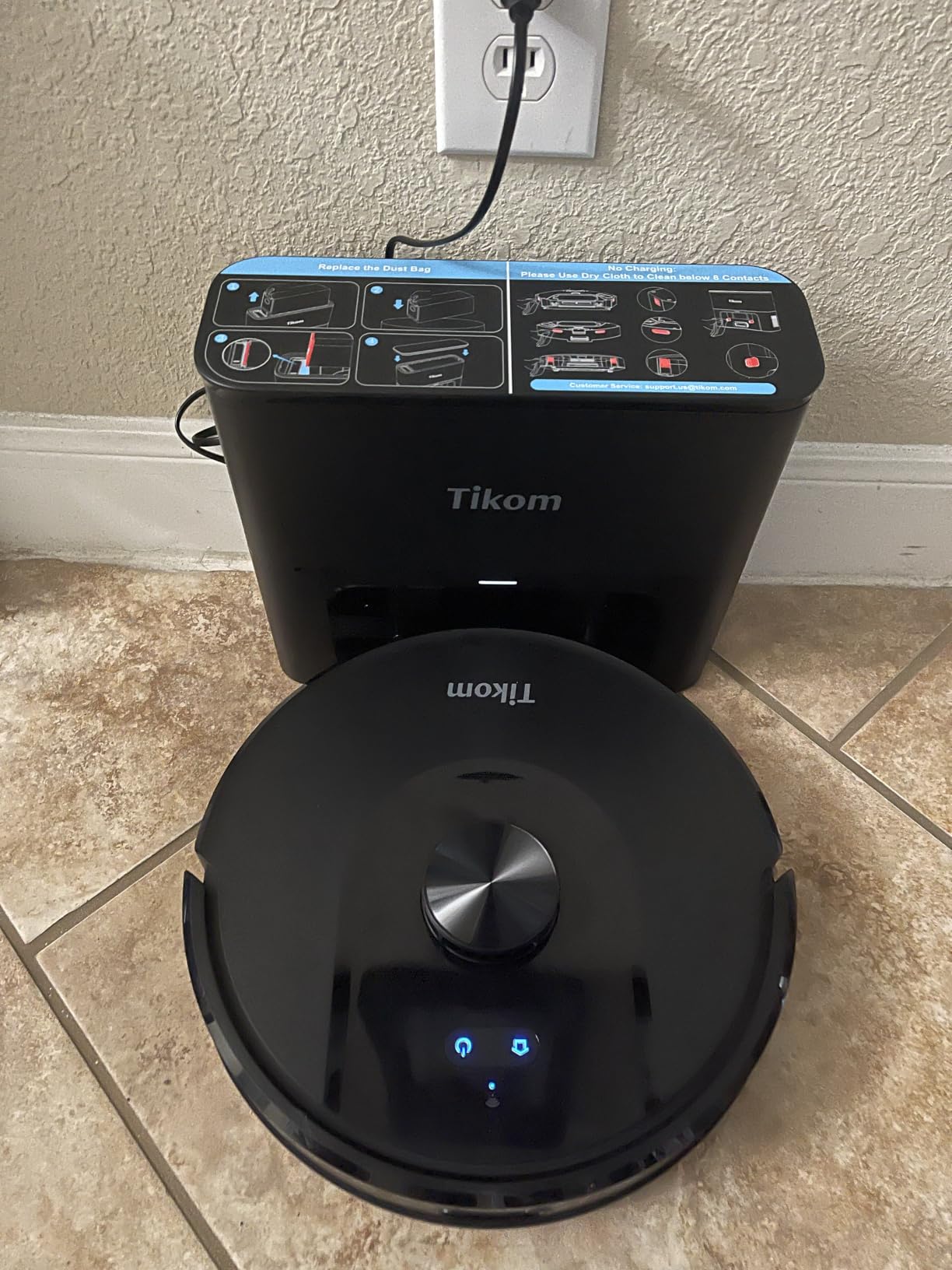 Tikom Robot Vacuum and Mop, Robotic Vacuum Cleaner with Self-Emptying Base | 6000Pa, 90 Days Capacity, LiDAR Navigation, Home Mapping, Ideal for Pet Hair, Hard Floors, Carpet (L8000 Plus) customer photo 1