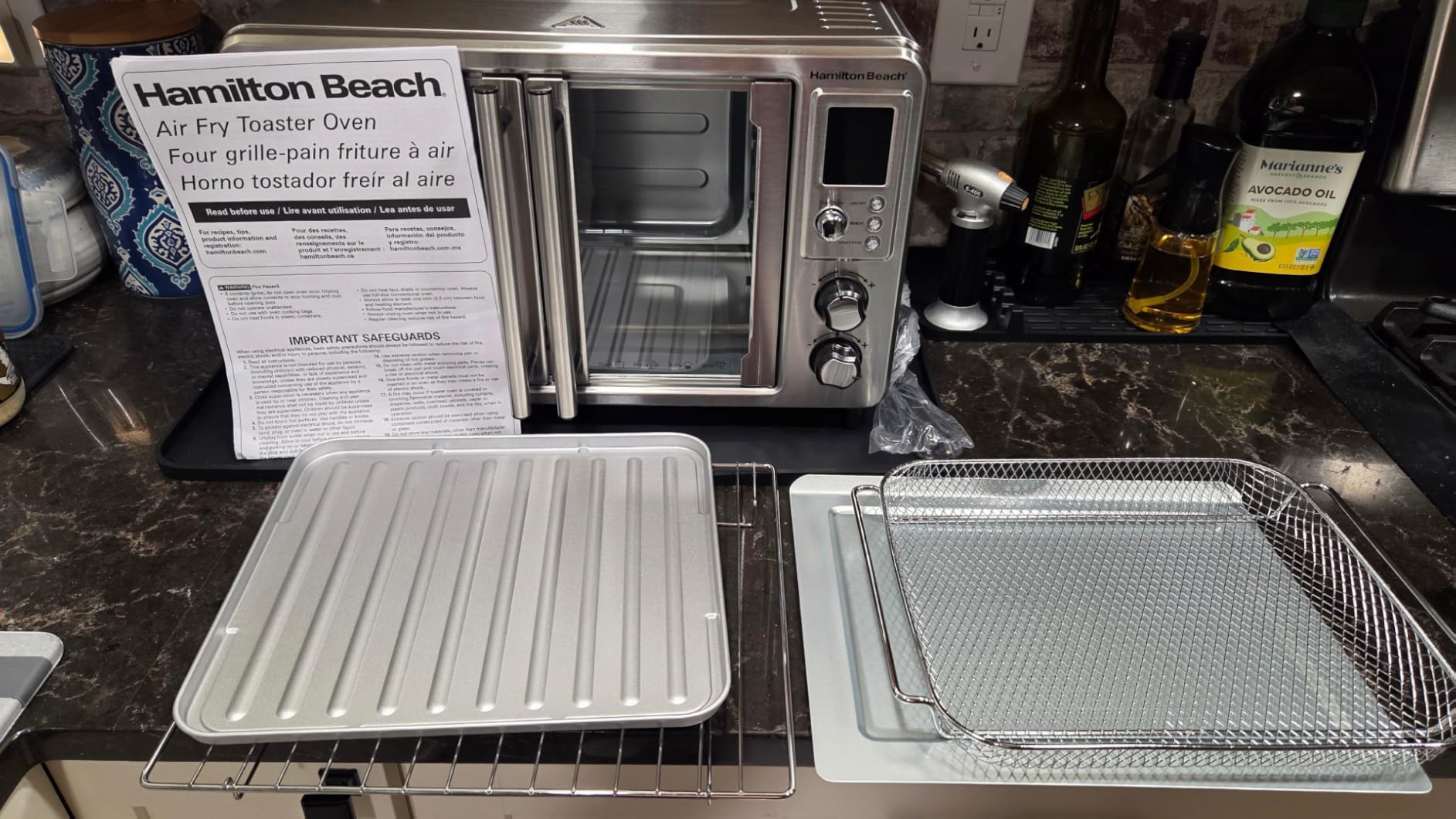 Hamilton Beach 6-in-1 XL Digital Air Fryer Toaster Oven Combo | Easy-Access French Doors | Bake, Broil, Toast, Pizza & Reheat Functions | 0.9 cu. ft. Capacity | Stainless Steel | 31191J customer photo 2