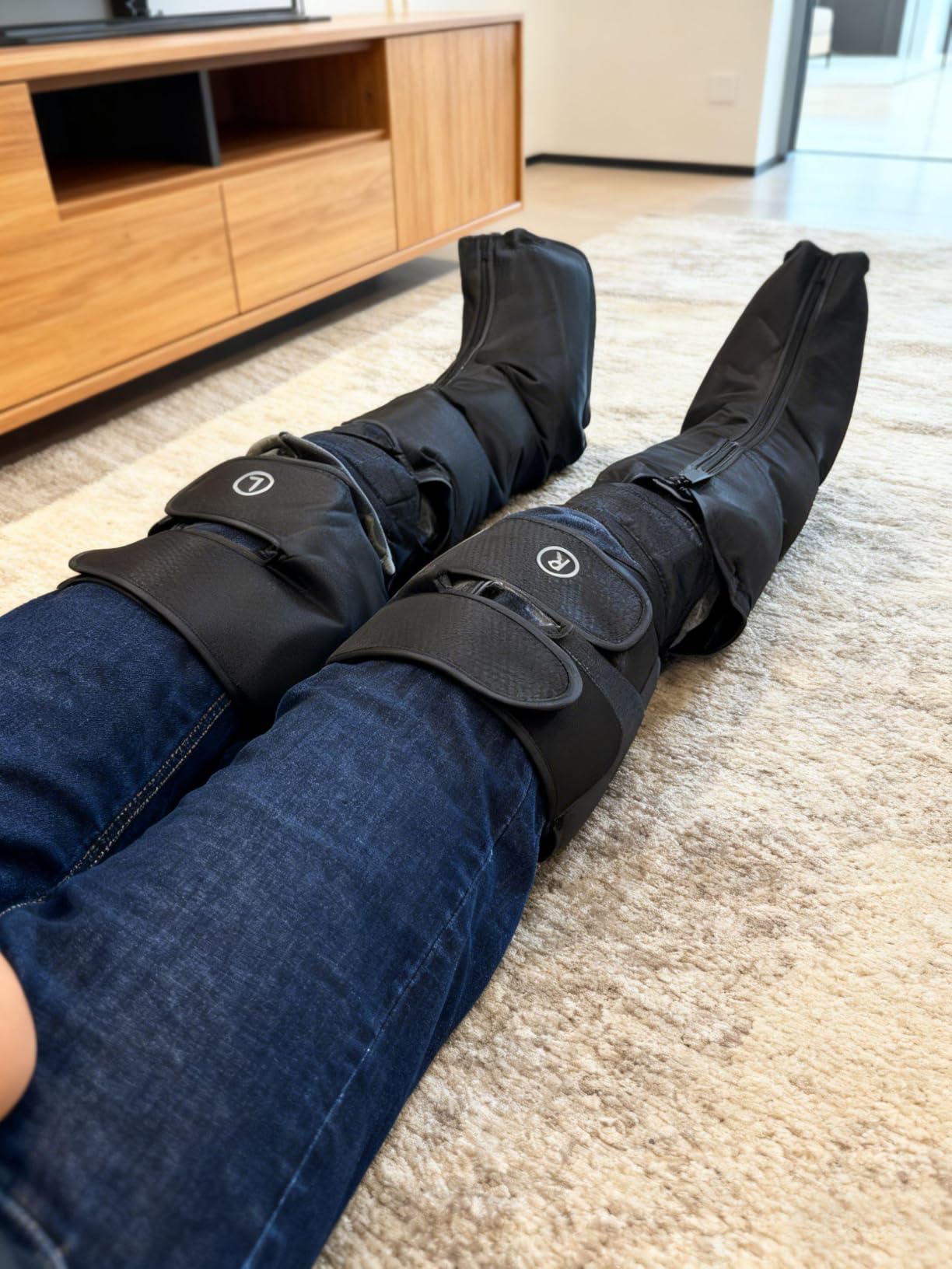 YINGGG Leg Massager with Heat and Compression - Foot and Calf Massage Sleeve with 3 Heat, 6 Intensities, 6 Modes, Compression Boots for Circulation and Pain Relief customer photo 2