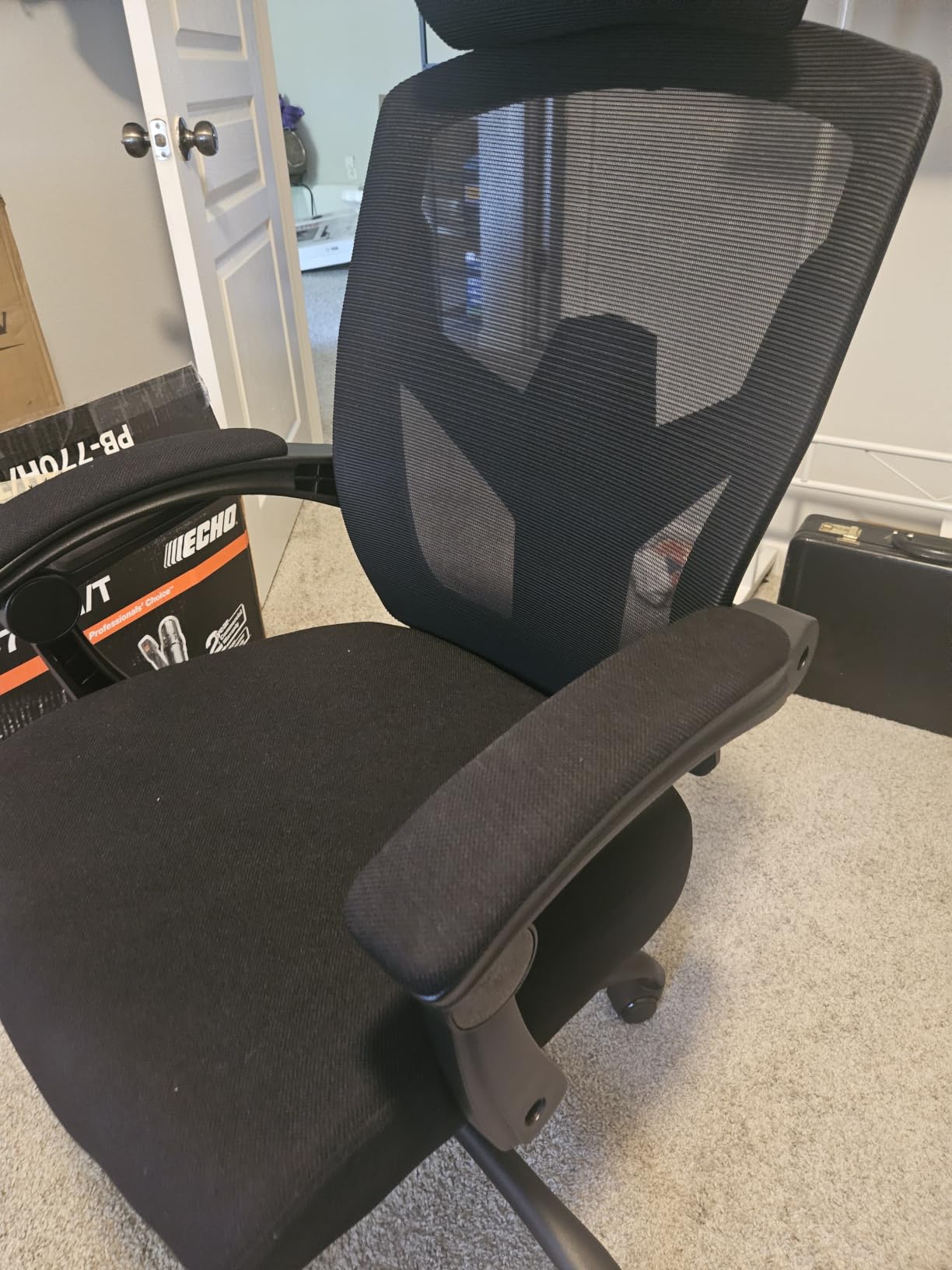 Sweetcrispy Ergonomic Office Chair, Computer Desk Chair with Lumbar Support | Adjustable Footrest, High-Back Mesh, 360° Rolling Swivel Work, Comfy Arms for Home Bedroom, Light Grey customer photo 2