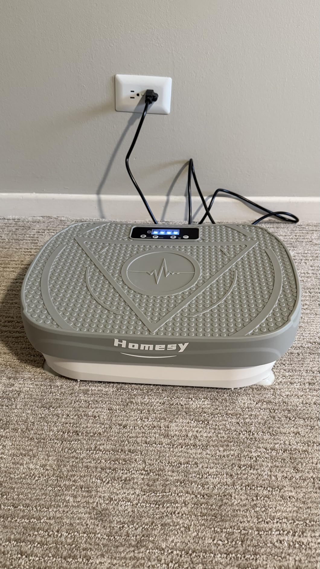 Homesy Vibration Plate Exercise Machine for Lymphatic Drainage | Includes Resistance Bands and Remote, LED display, Anti-slip Suction Cups, Fat Burning, Compact for Home Workouts customer photo 2
