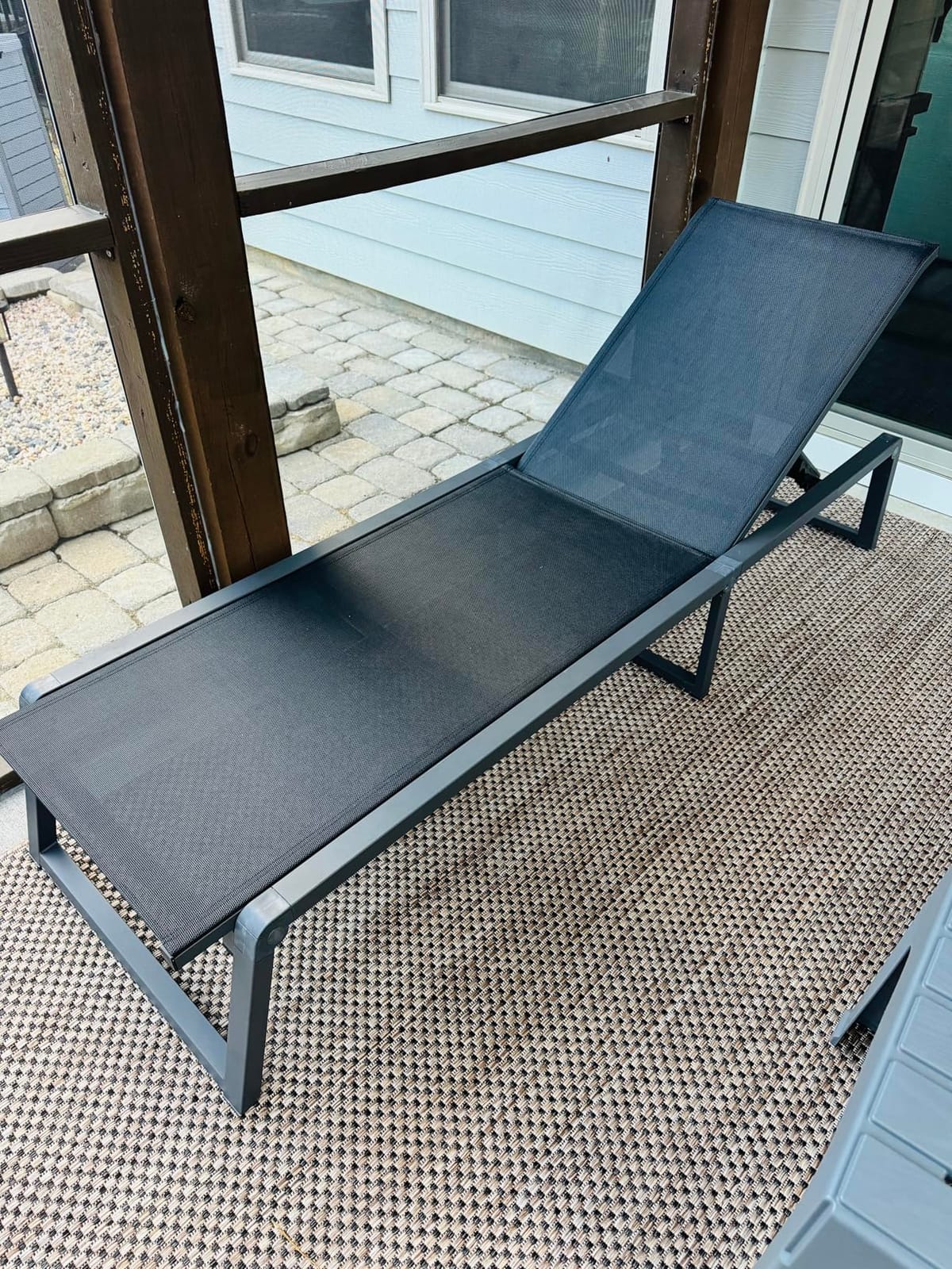 Aluminum Chaise Lounge Chair Outdoor, Foldable & No Assembly Patio Pool Lounge Chairs 5-Position Recliner for Outside, Fully Grounded Legs Sun Lounger for Poolside, Khaki customer photo 2