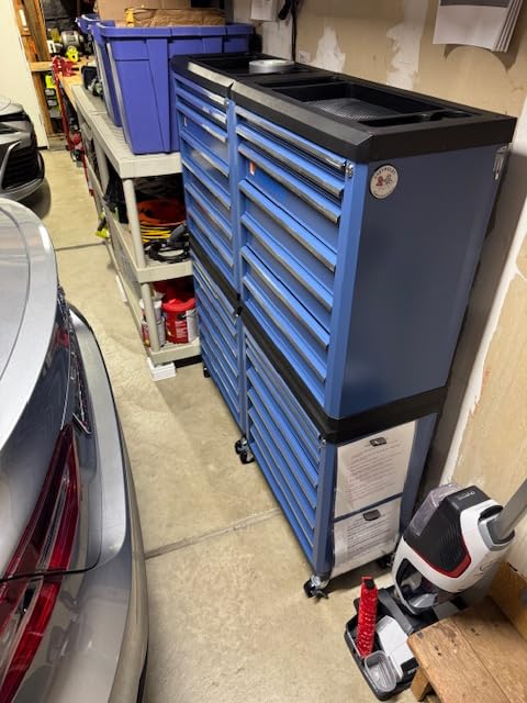 LARBANKE 7-Drawer Rolling Tool Chest with Wheels, Locks, Blue Tool Cabinet | Lock&Keys, 360° Wheels with Brakes, Different Sizes of Drawers, Anti-scratch Drawer Liner, Unique Connect Buckle for Connecting customer photo 1