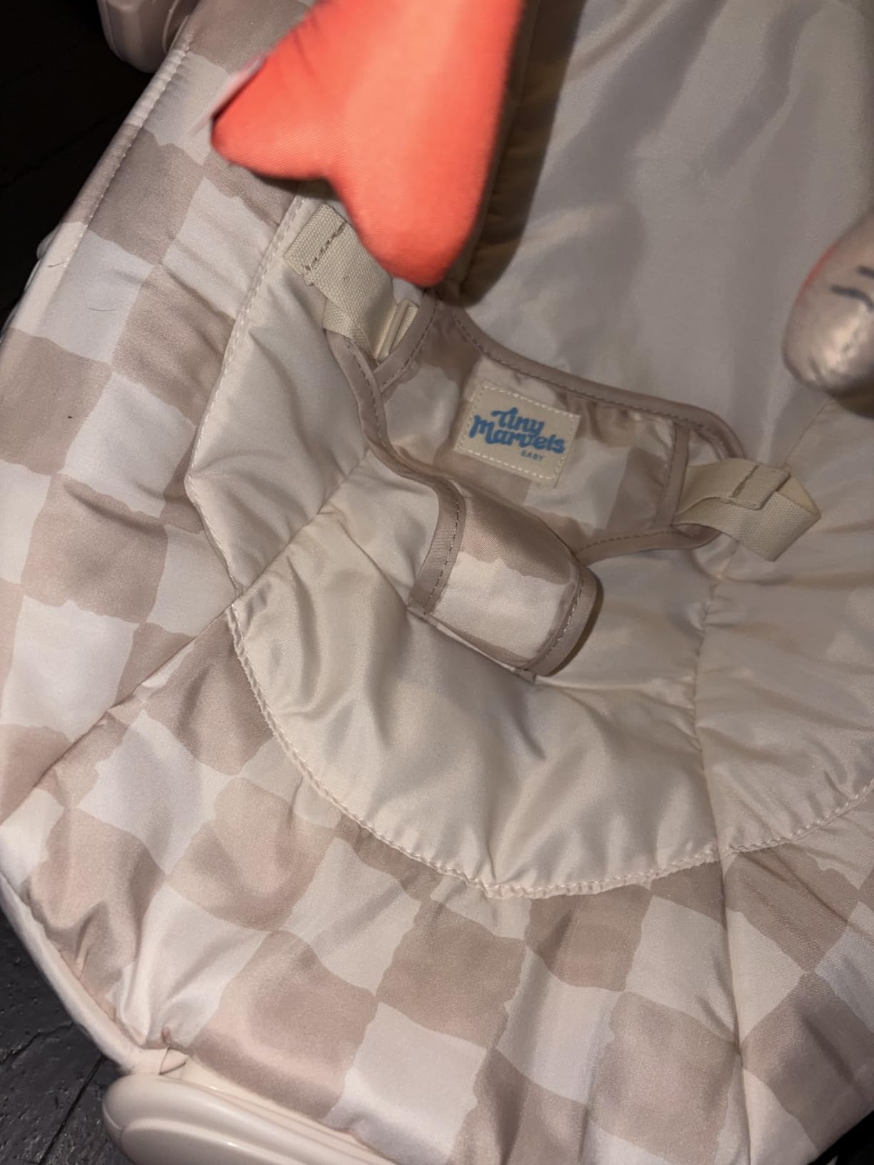 Tiny Marvels Baby Bouncer, Baby Bouncer Seat with Music for 0-6M, 20lbs | Soothing vibration, sensory toys, 3-point safety harness, machine washable seat, melodies 0-6 months, baby boy customer photo 2