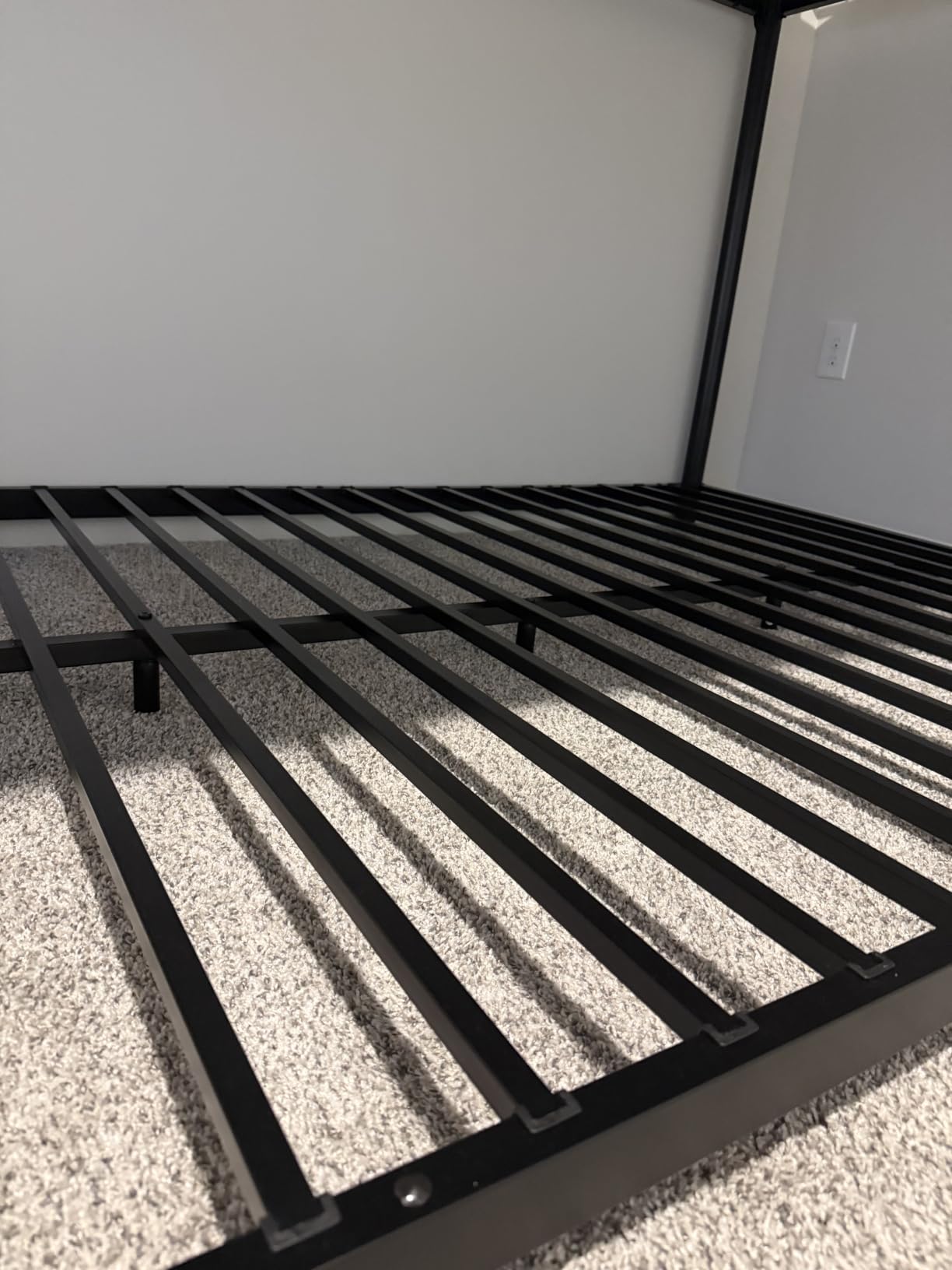 erosoei Metal Bunk Bed, Full Over Full Bunk Beds with Removable Wide Ladder and Full-Length Guardrails, Low Bunk Bed Frame with Mute Design for Undisturbed Sleep for Adults, Kids and Young Teens customer photo 1