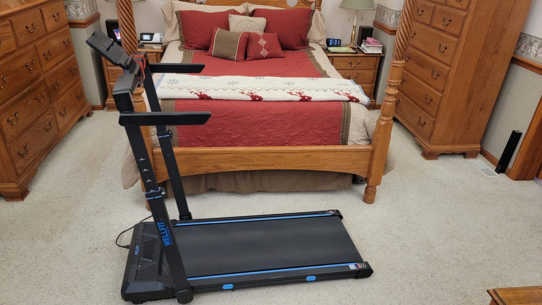 Foldable Treadmill with Auto Incline, 400+ LBS, Adjustable Height | 3.5HP Quiet Walking Pad with Handle Bar, 44