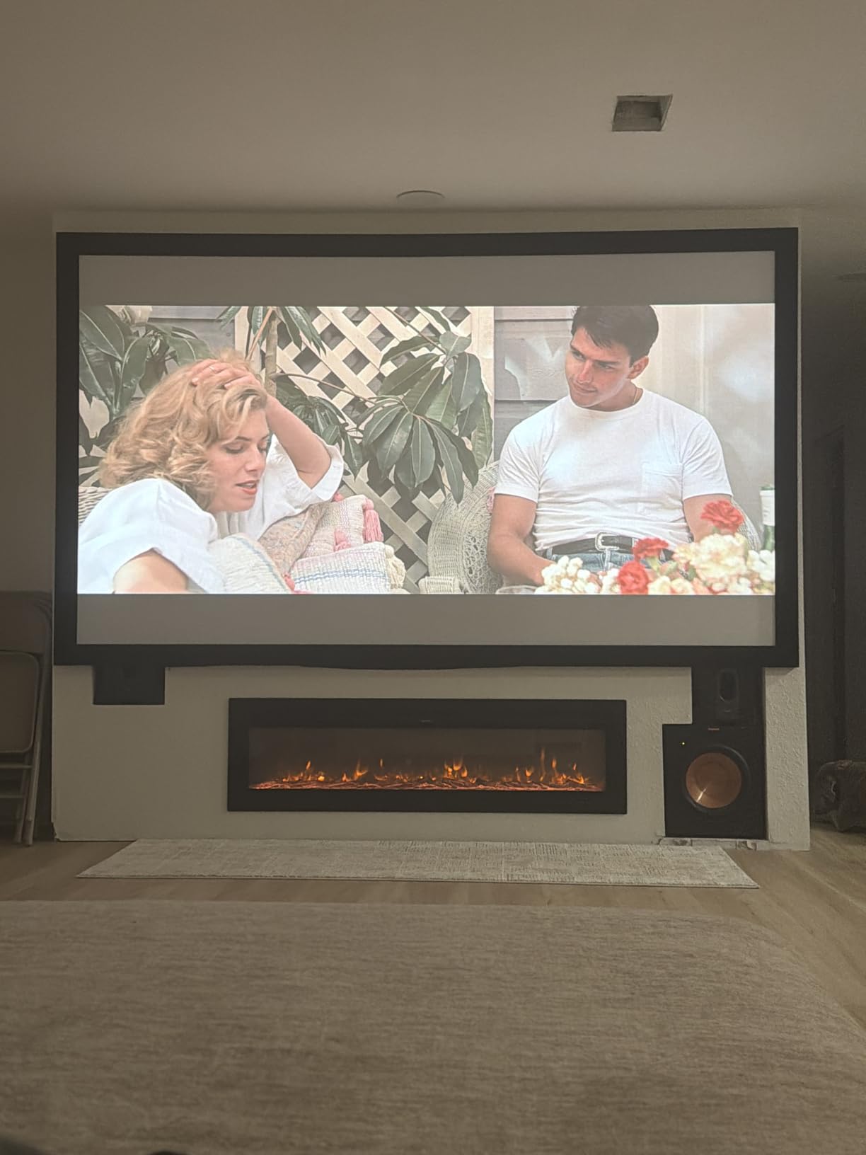 EUHOMY 60 Inch Electric Fireplace Recessed Wall Mounted with Remote Control, Fireplace Heater with Adjustable Flame Color, Linear Fireplace with Timer, Log & Crystal, 750/1500W (2026 Upgrade) customer photo 1