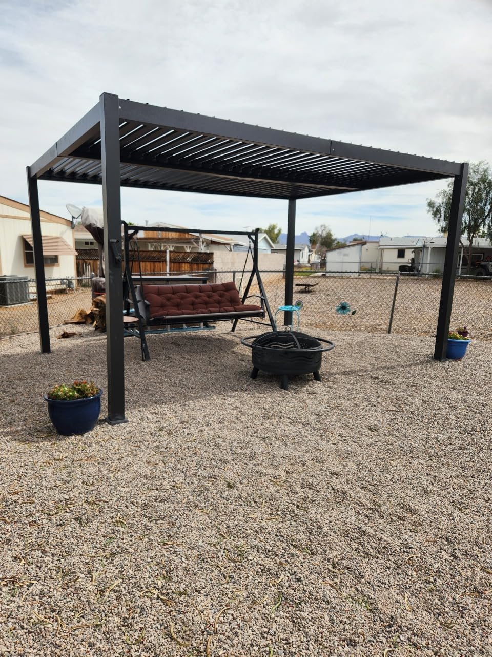 Aoxun Louvered Pergola 10x10, 3.8