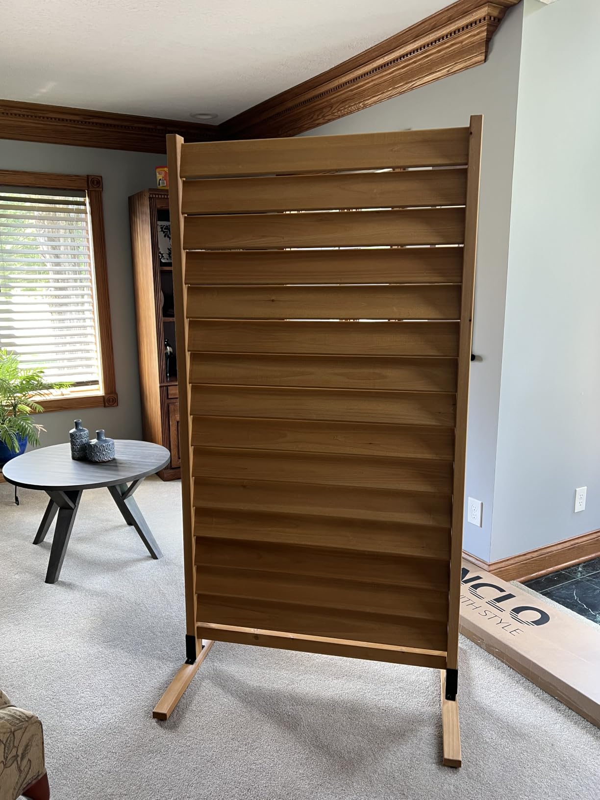 Enclo Louvered Freestanding/Surface Mounted Privacy Screen, Cedar Wood | 6ftH x 3ftW, Louvered, 1 Panel, Great for Balconies, Patios, or Decks, AZ18031 customer photo 1