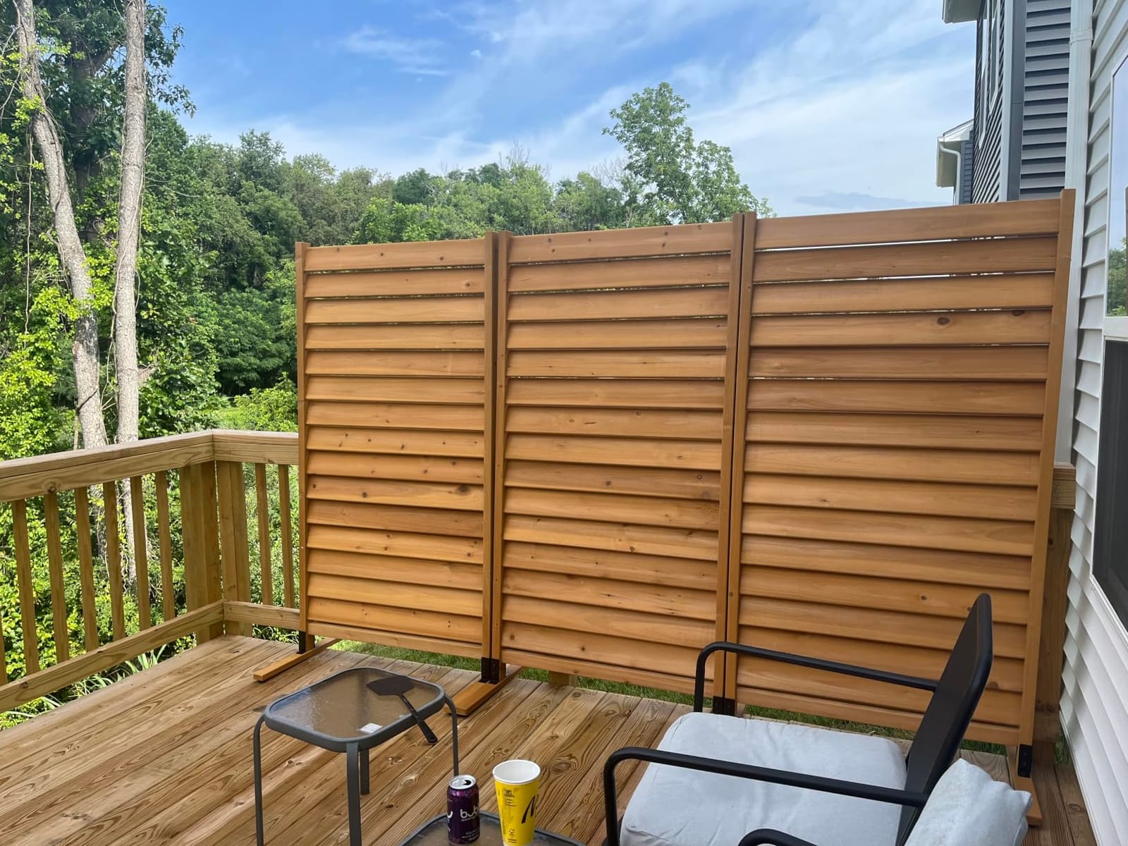 Enclo Louvered Freestanding/Surface Mounted Privacy Screen, Cedar Wood | 6ftH x 3ftW, Louvered, 1 Panel, Great for Balconies, Patios, or Decks, AZ18031 customer photo 2