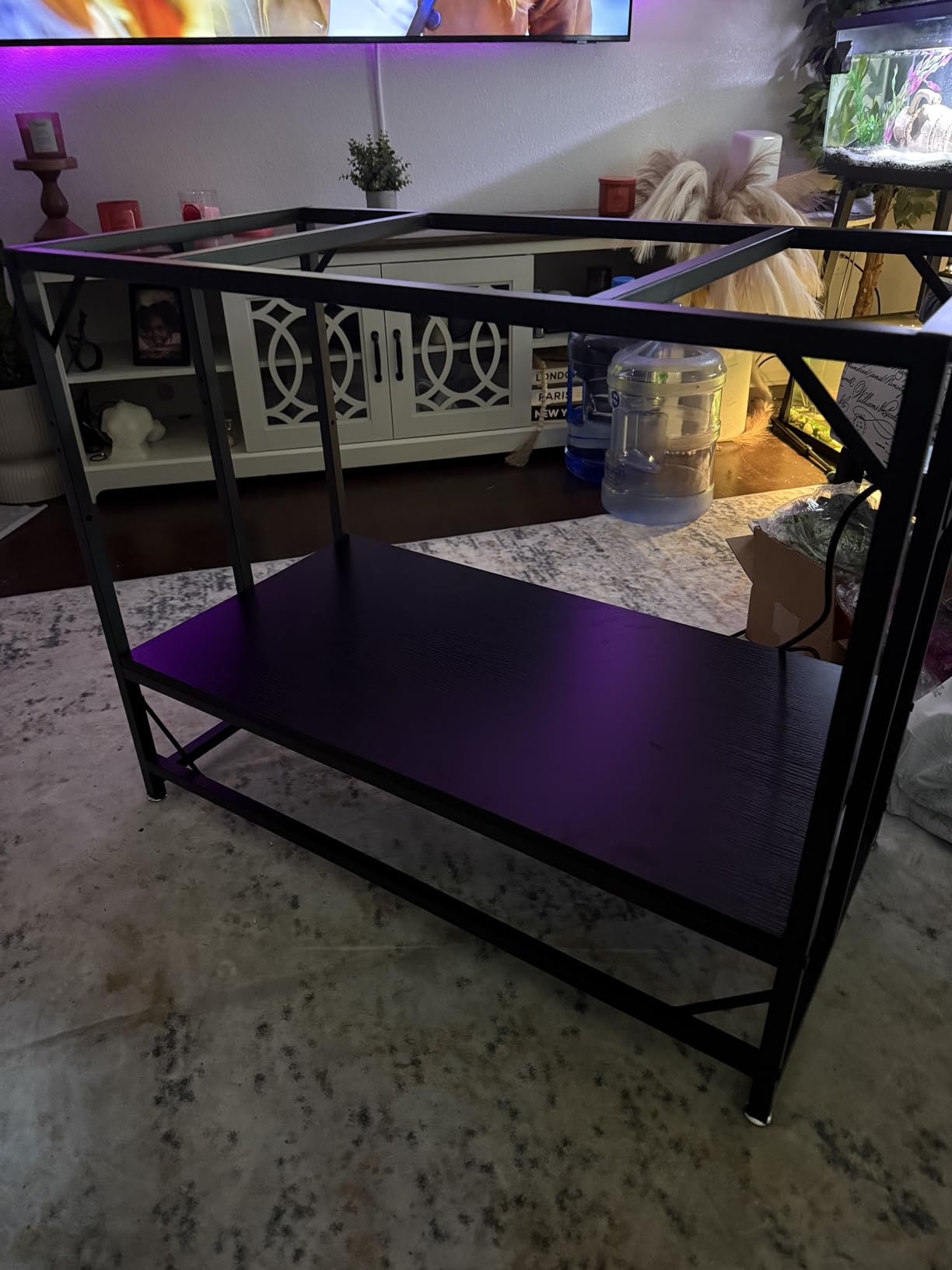 METYERRY 55 Gallon Fish Tank Stand with Power Outlet, Adjustable Shelf | 860 LBS Heavy Duty Metal Frame, Fits Fish Tanks Reptile Tanks and Turtle Tanks, Water Resistant Board, Home Aquarium Setup customer photo 1