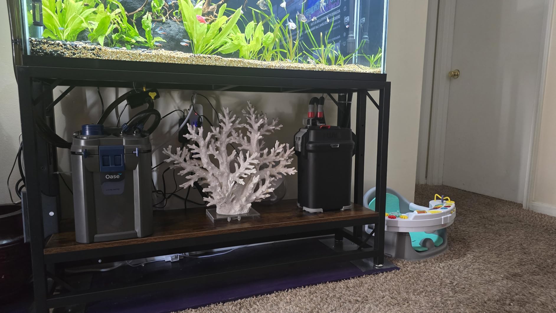 METYERRY 55 Gallon Fish Tank Stand with Power Outlet, Adjustable Shelf | 860 LBS Heavy Duty Metal Frame, Fits Fish Tanks Reptile Tanks and Turtle Tanks, Water Resistant Board, Home Aquarium Setup customer photo 2