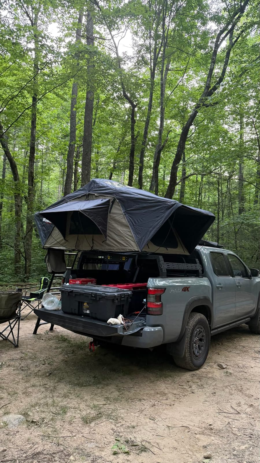 Meedo Apolle A86 M, Soft Shell Rooftop Tent, Fits 2 People, Made with Waterproof Material and a Rainfly-Fold Design, Clamshell Army Green Roof top Tent for Overlanding Hunting, Ladder Included customer photo 2