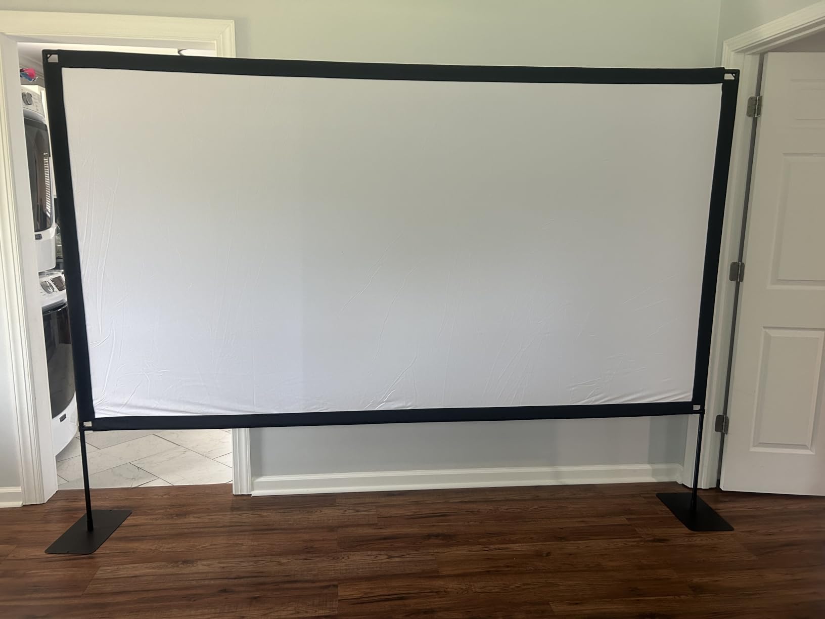 120inch Projector Screen with Stand: Portable Projector Screen Outdoor Indoor Front/Rear16:9 4K HD with Carry Bag Sandbag- Movie Screen for Backyard Moive Night, Camping, Theater customer photo 2