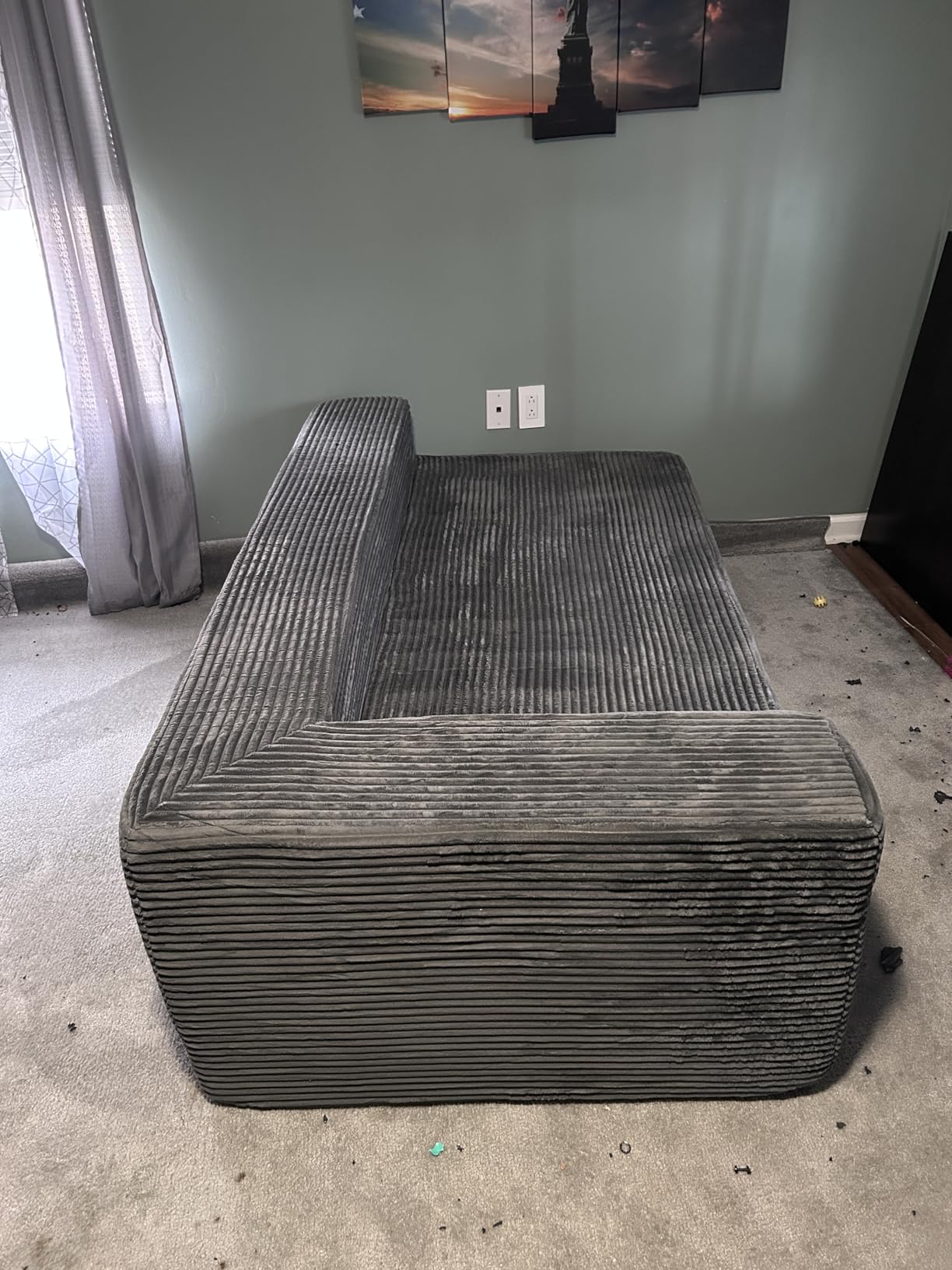 Mangodan Cloud Sectional Couch, Boneless Sofa for Living Room, Fluffy Comfy Couch with Deep Seat, Modular Sectional Sofa with L-Shaped Chaise, No Assembly Required, Dark Grey customer photo 2