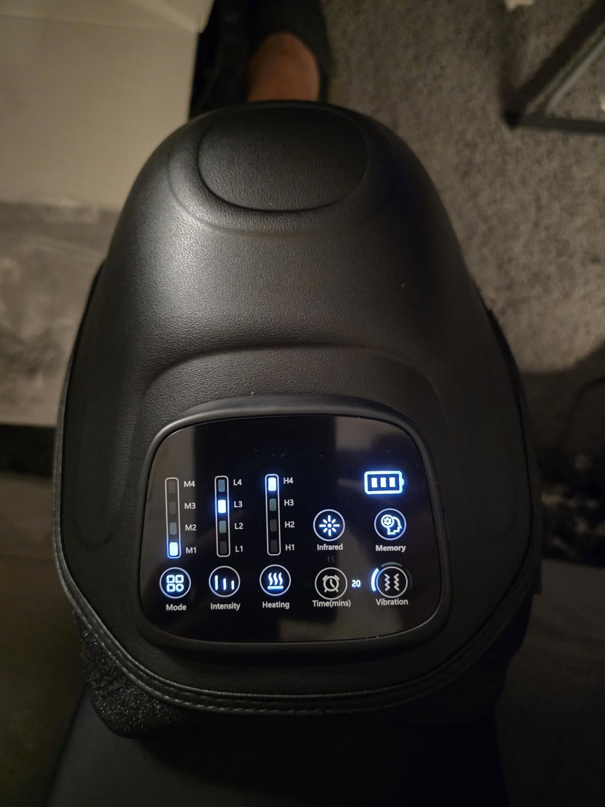 4-in-1 Cordless Knee Massager with 14-Airbag Compression, 3 Vibration Modes, 4 Heat Levels, and Red Light Therapy, 5000mAh Large Battery for Joint Comfort customer photo 2