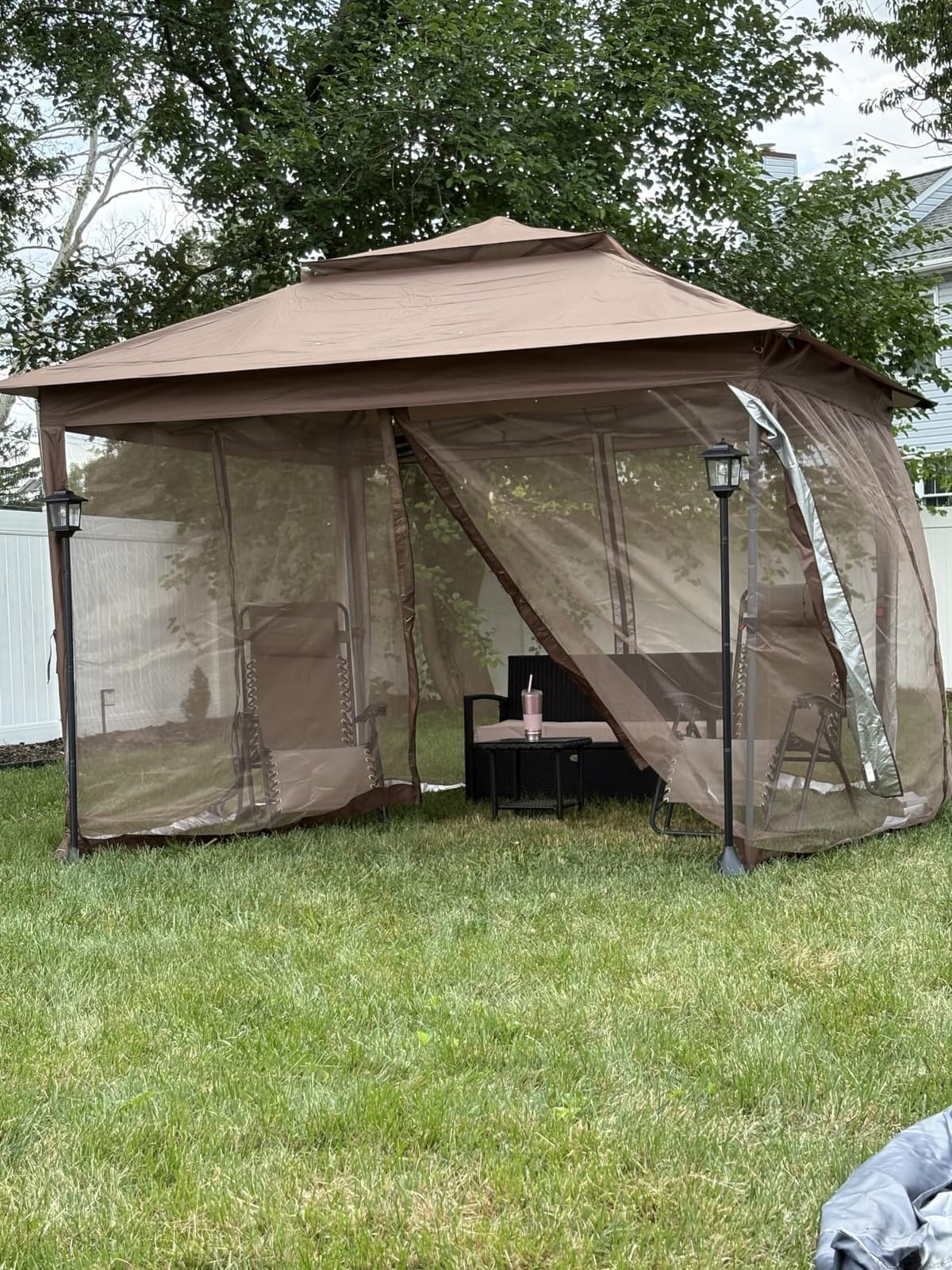 ABCCANOPY Pop Up Gazebo 11x11 with Mosquito Netting, Beige customer photo 2