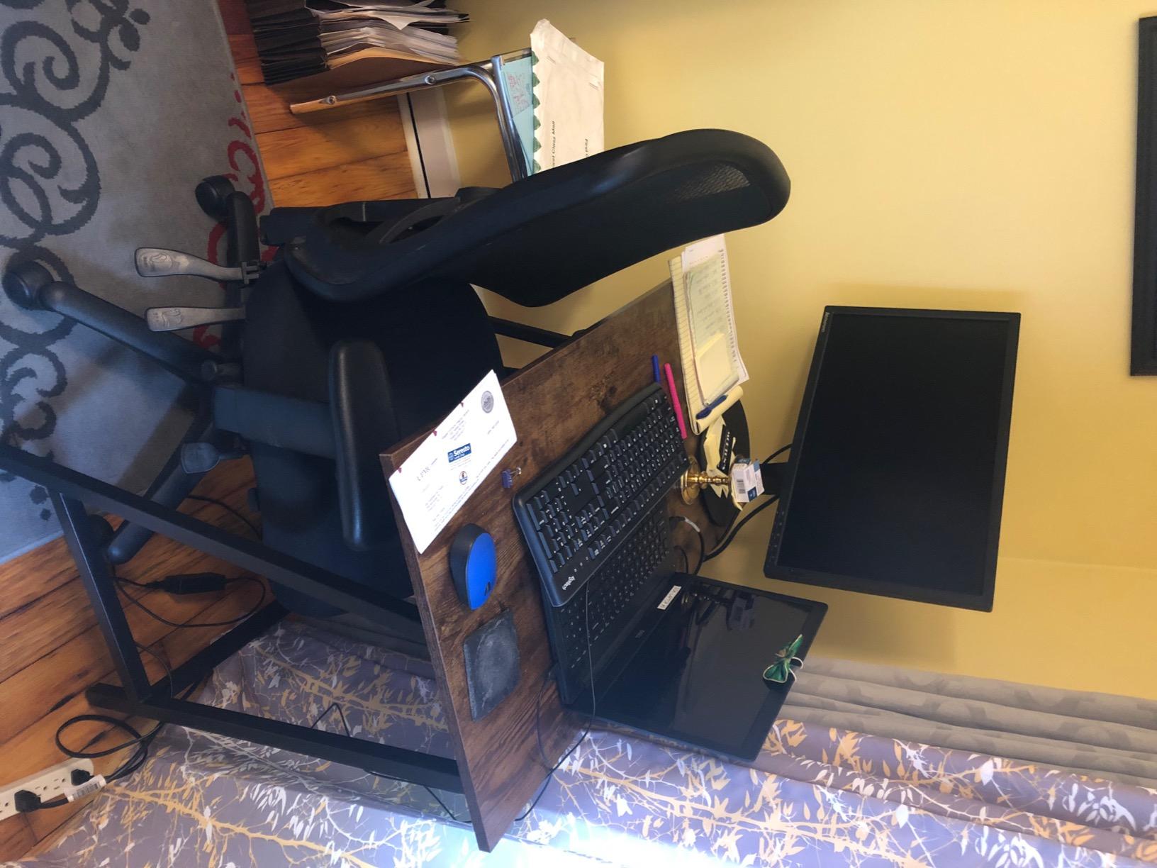 VASAGLE Computer Desk, Office Work Desk, 55.1 x 19.7 x 29.9 Inches | For Study, Bedroom, Home Office, Living Room, Rustic Brown and Black ULWD214K101 customer photo 1