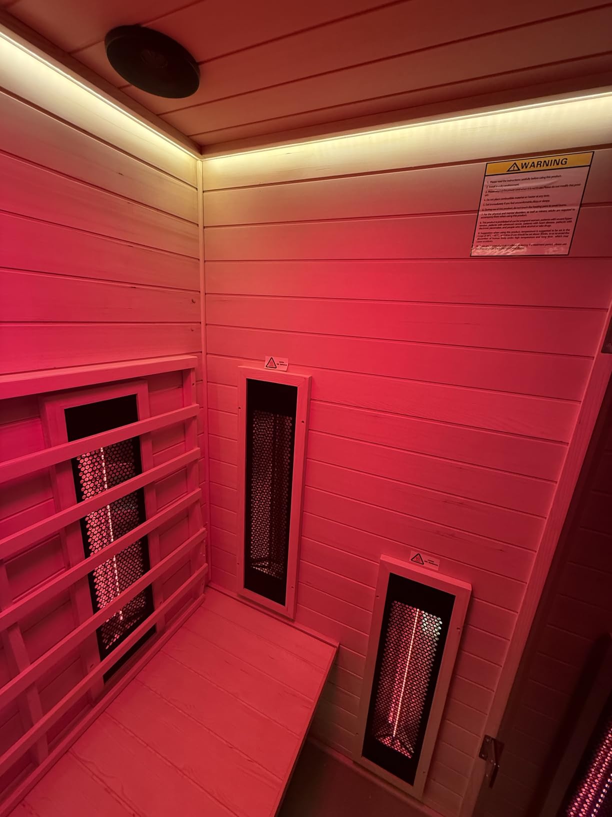 3 Person Infrared Sauna, Ceramic Infrared Sauna with Red Light Therapy, Far & Near Infrared Sauna Indoor, Low EMF Infrared Saunas for Home, Deluxe Glass Home Sauna with Granite Backdrop customer photo 1