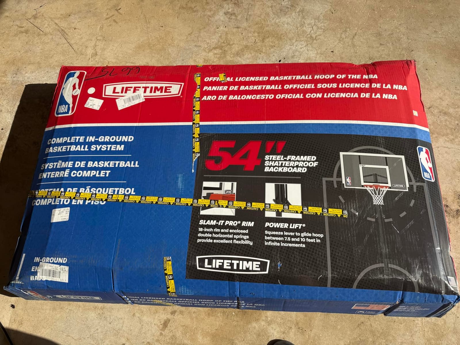 Lifetime NBA In-Ground Basketball Hoop, 54 Inch Shatterproof Backboard, Adjustable Height 7.5-10 Ft, Power Lift Adjust, Slam-It Pro Rim, Polycarbonate and Steel customer photo 1