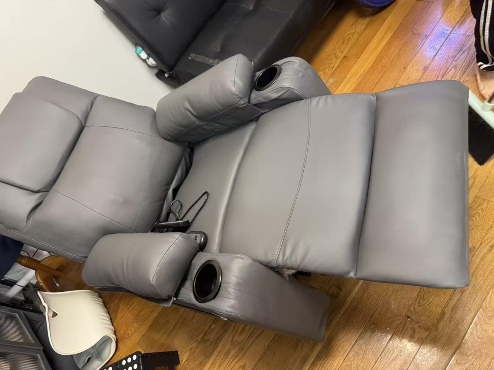 Leather Power Lift Recliner Chair for Elderly, with Massage & Heat | Electric Lifting Chair with Remote Stand Assist, Cup Holders, Reclining Sofa for Living Room, Bedroom, Small Spaces, Brown customer photo 1
