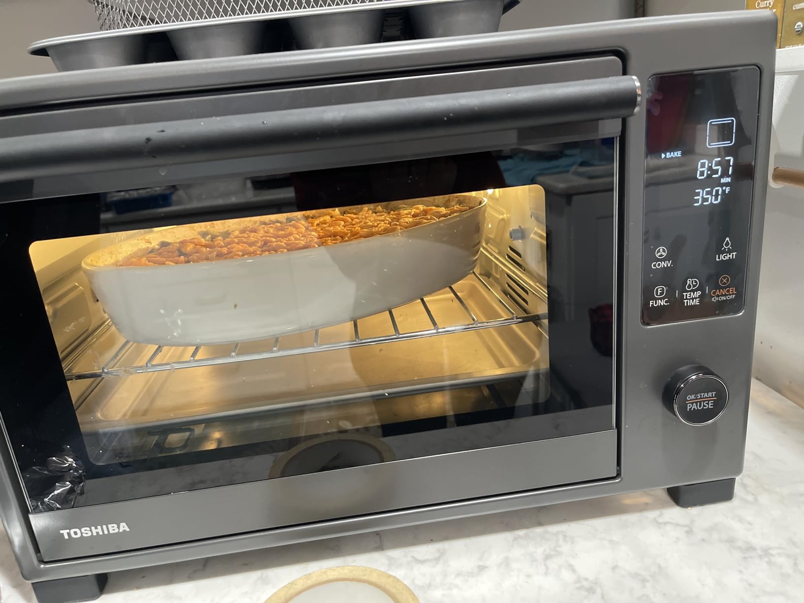 TOSHIBA ChefFry Air Fryer Toaster Oven Combo, 26.4-Quart, Stainless Steel customer photo 2