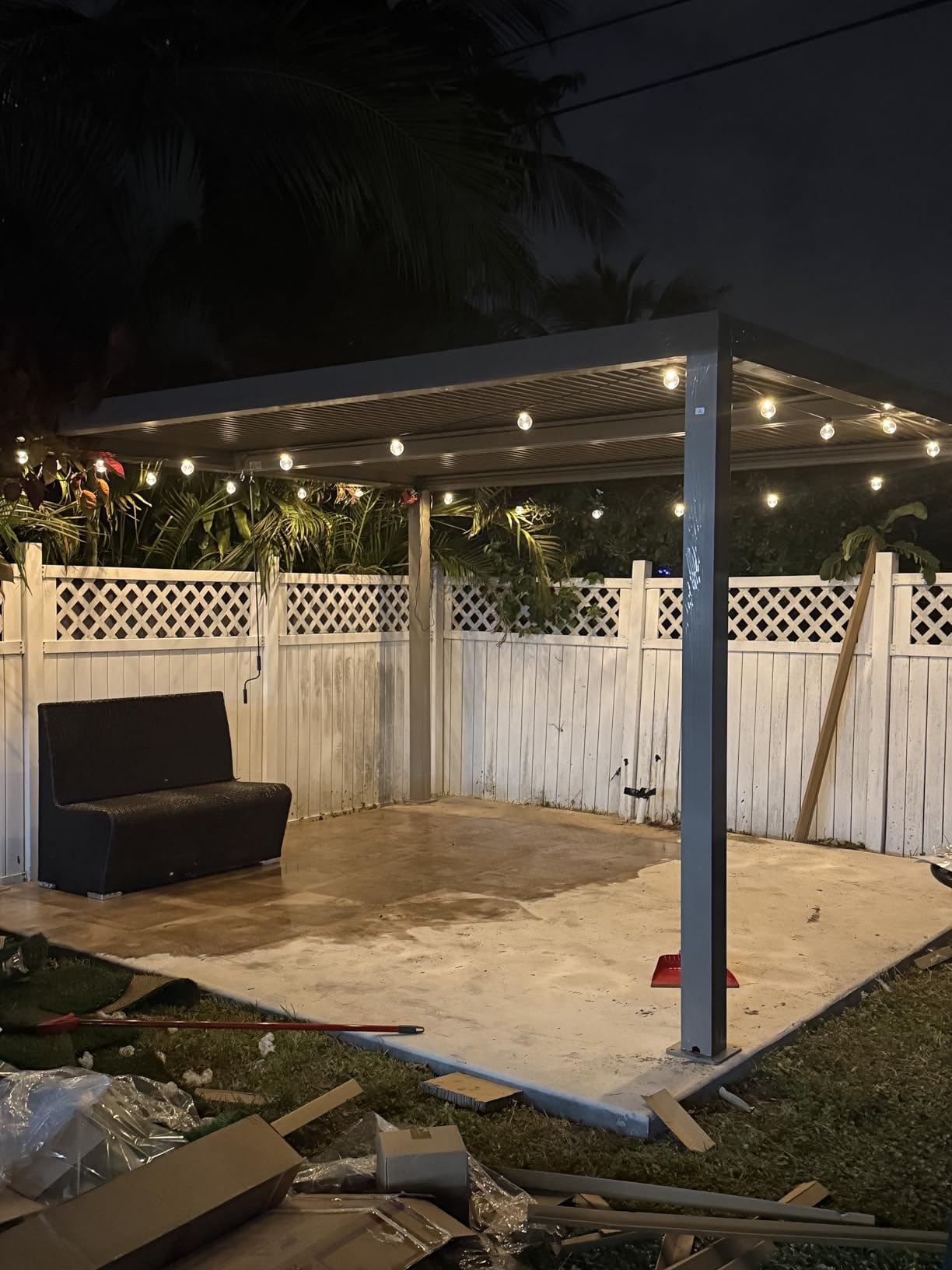 PURPLE LEAF Louvered Pergola 12' × 16' Champagne Outdoor Aluminum Pergola, Adjustable Gazebo for Deck Garden Backyard Patio Retractable Roof Canopy, 1 Long Side customer photo 2
