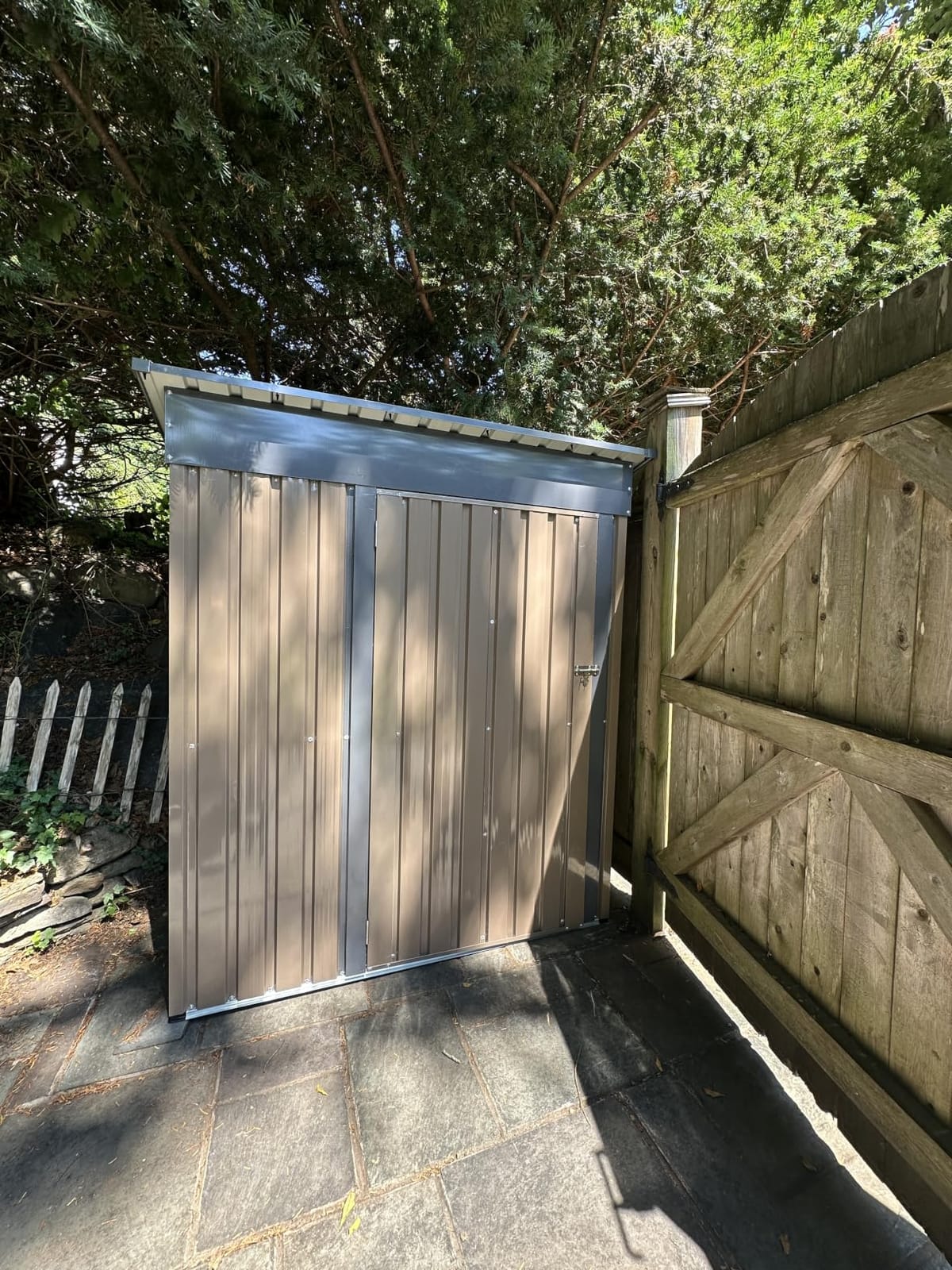 AECOJOY 12' x 16' Large Metal Outdoor Storage Shed with Windows, Heavy Duty Waterproof Outside Storage Shed with Lockable Doors, Ventilated Storage for Tools, Lawn Mower & Garden - Dark Grey customer photo 2