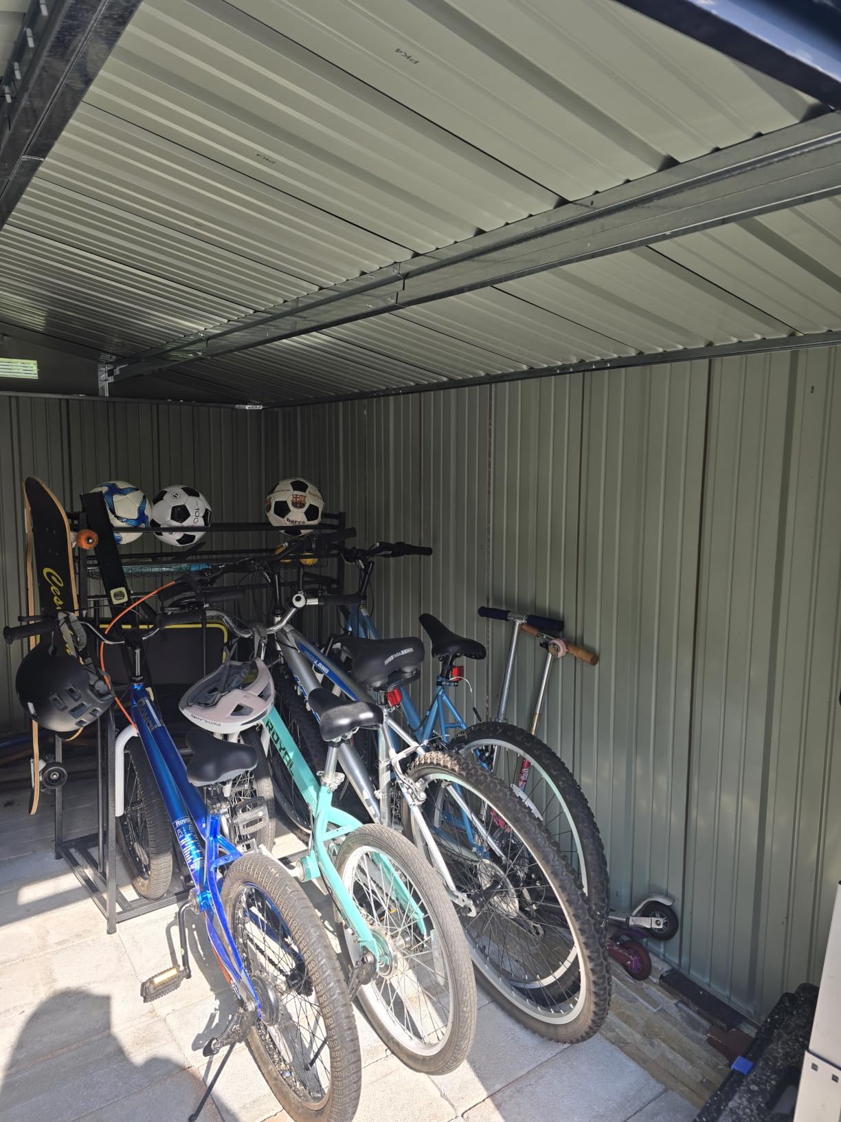 Aoxun 12 x 10FT Outdoor Storage Shed with Double Hinged Large Door Metal Sheds Outdoor Storage for Garden Utility Garden Shed with Lockable Door & Sloped Roof, Backyard, Patio and Backyard, Brown customer photo 2