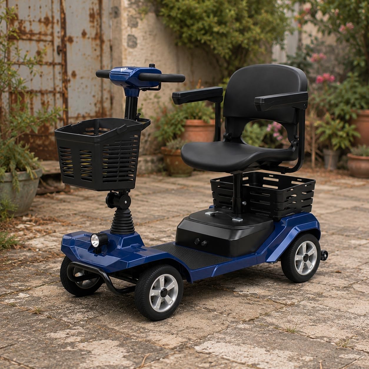 Hoverfly 4-Wheel Mobility Scooter for Seniors/Adult, NFC Keyless Start Navy | Max 12.4-Mile&4.7Mph, 9