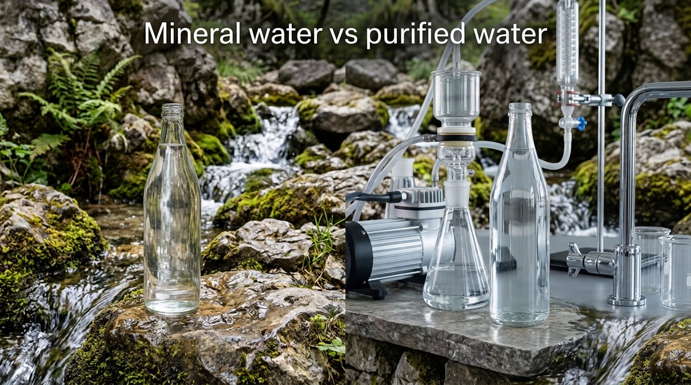 Mineral water vs purified water