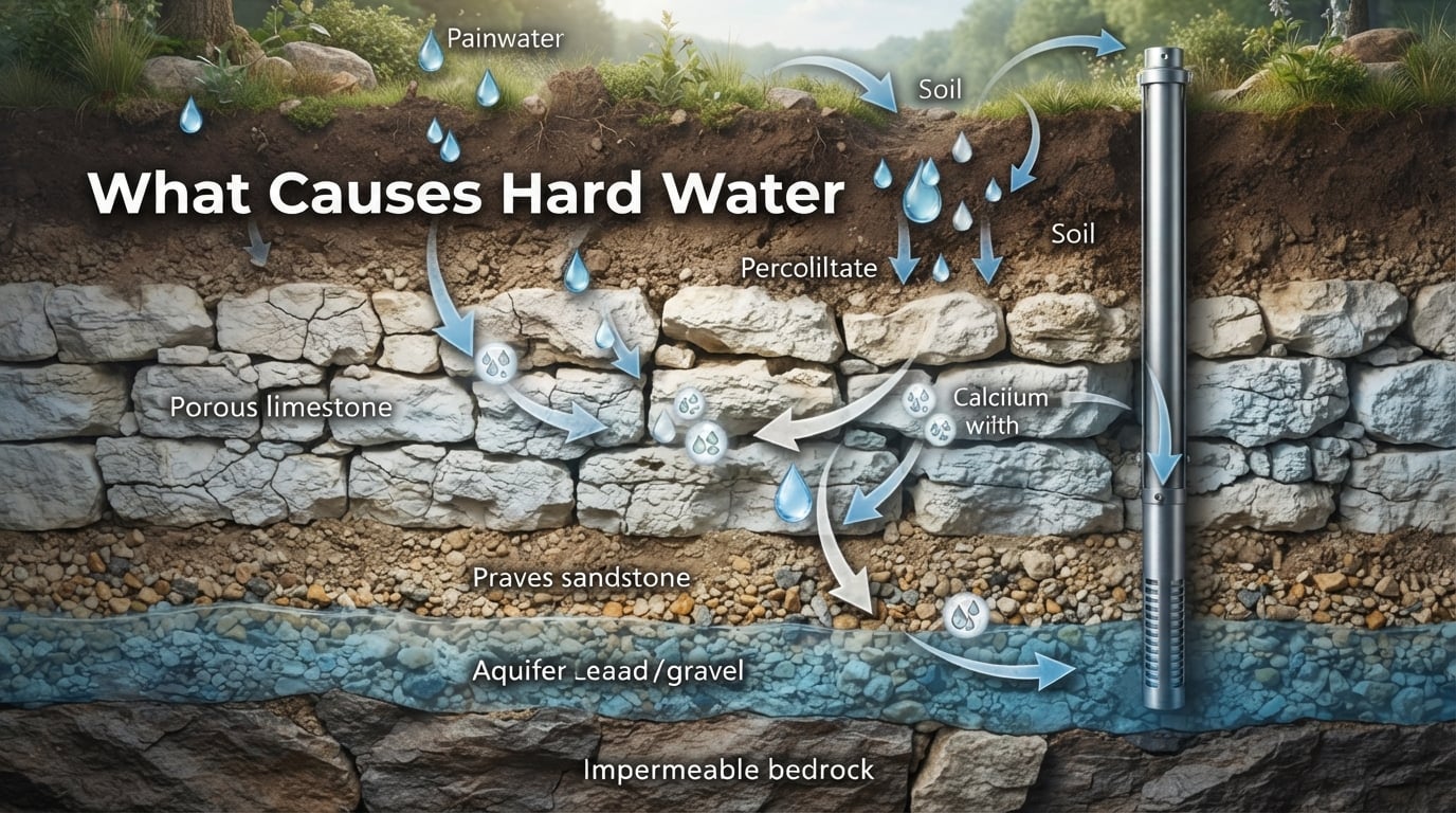 What causes hard water