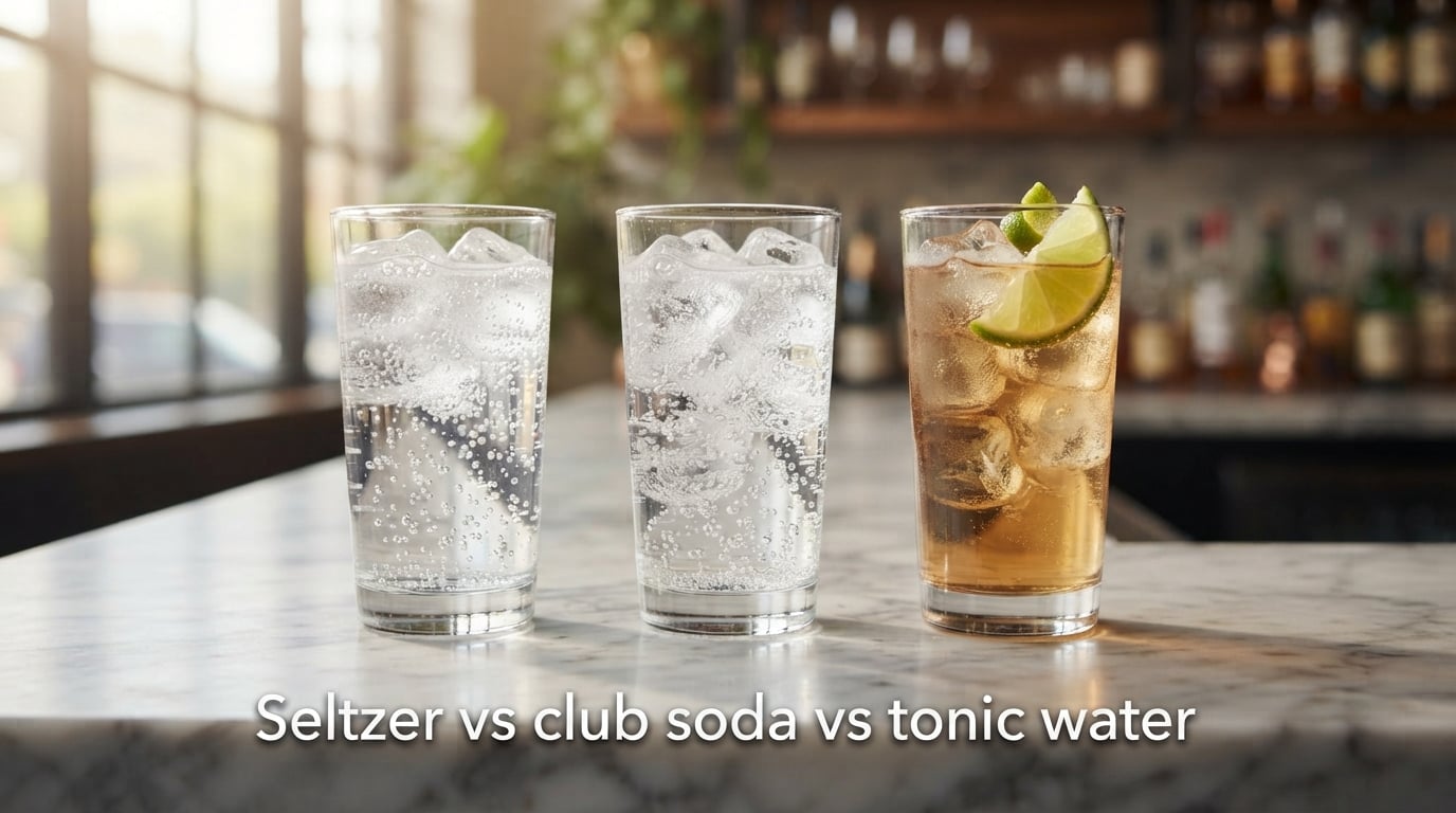 Seltzer vs club soda vs tonic water