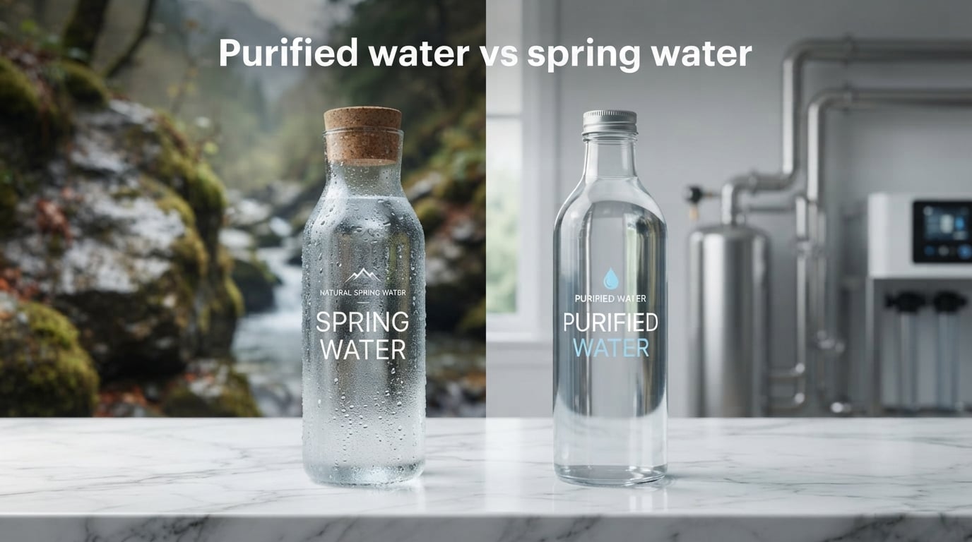 Purified water vs spring water