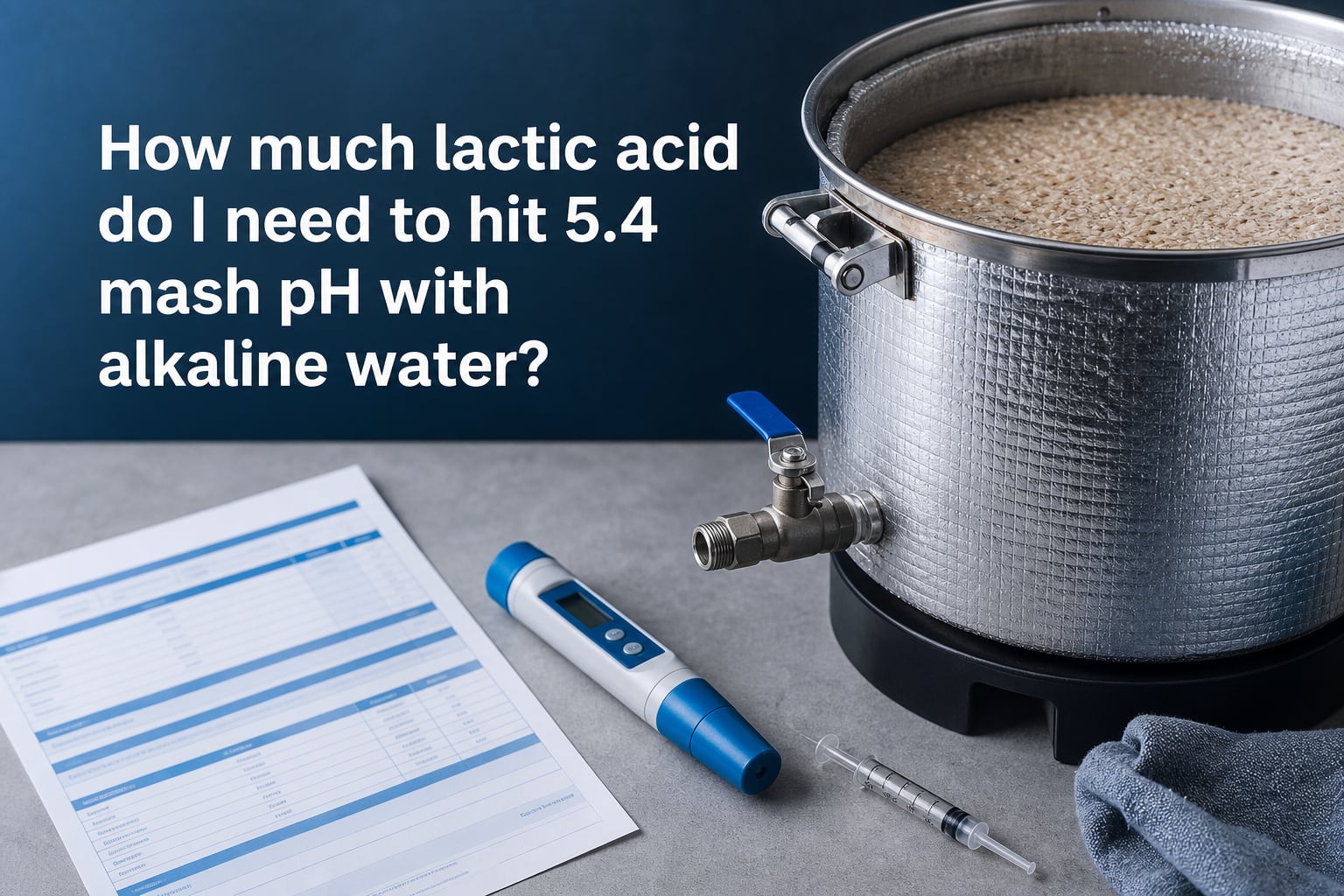 How much lactic acid do I need to hit 5.4 mash pH with alkaline water?