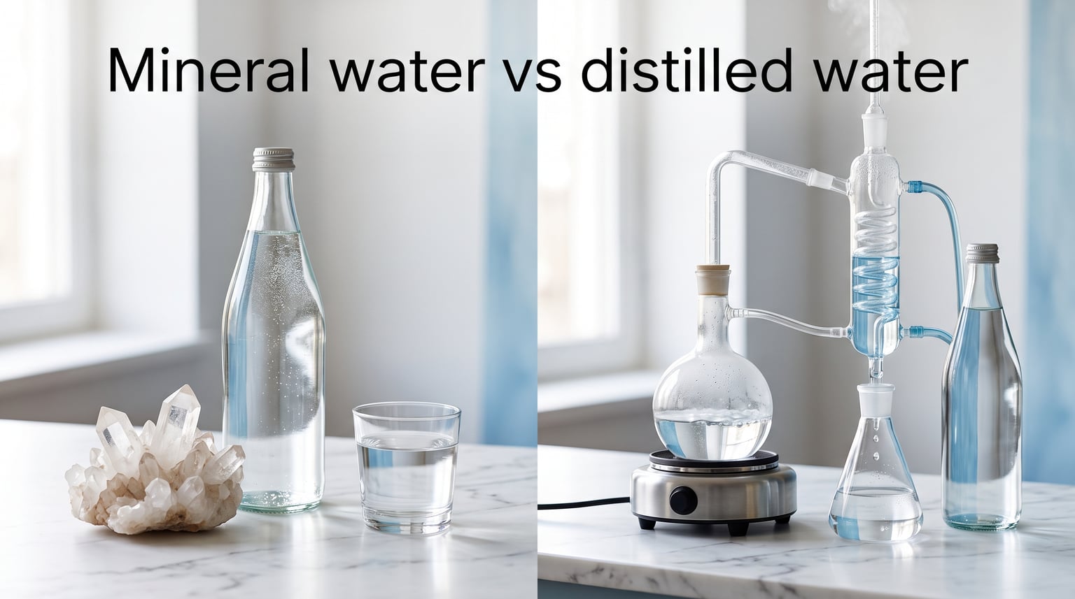 Mineral water vs distilled water