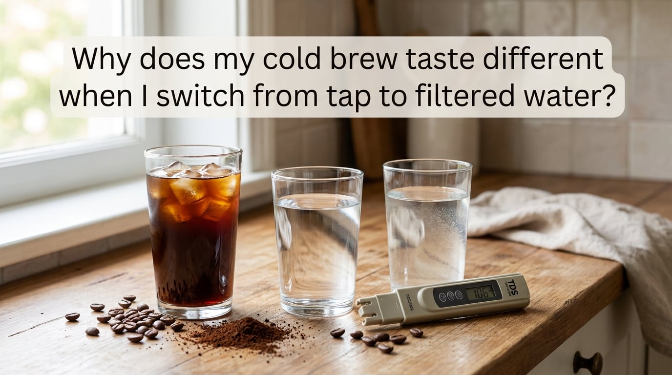 Why does my cold brew taste different when I switch from tap to filtered water?