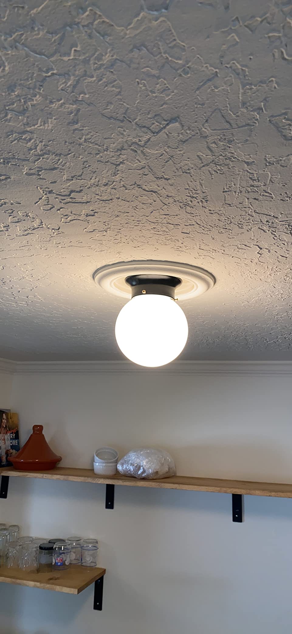 Westinghouse 6660700 Interior Ceiling Fixture 60 Watts, White Finish with Glass Globe customer photo 2