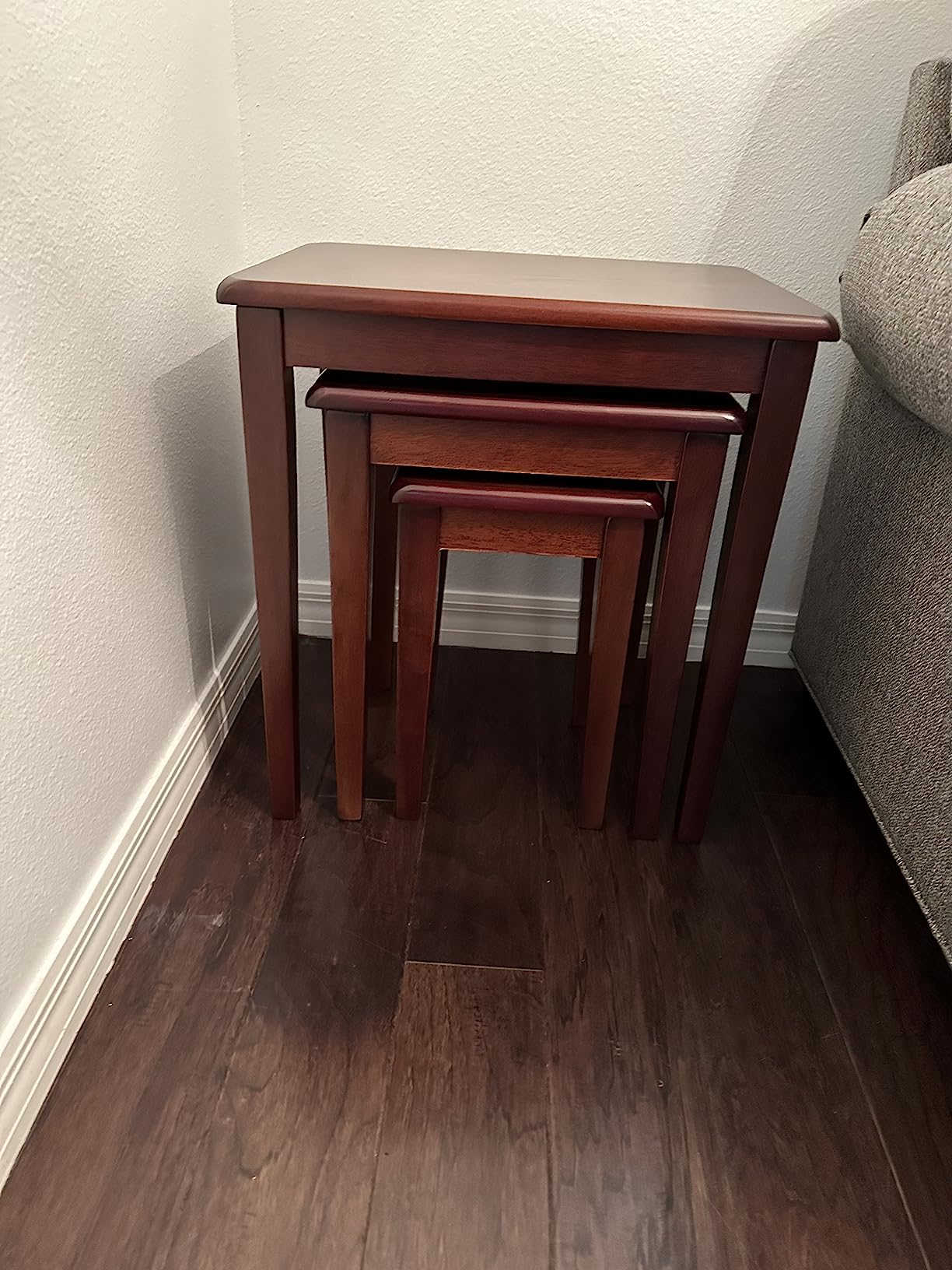 Winsome Regalia Nesting Accent Tables, for Living Room, Walnut, Set of 3 customer photo 1
