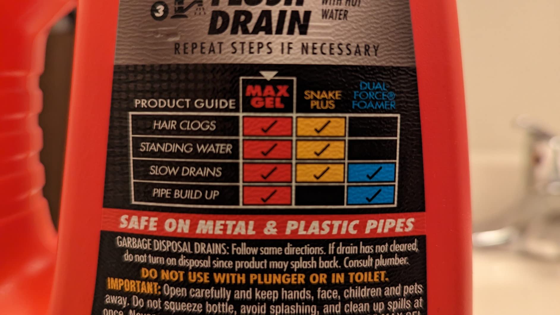 Drano Max Gel Drain Clog Remover & Cleaner, Safe for All Pipes/Septic, 32oz customer photo 2