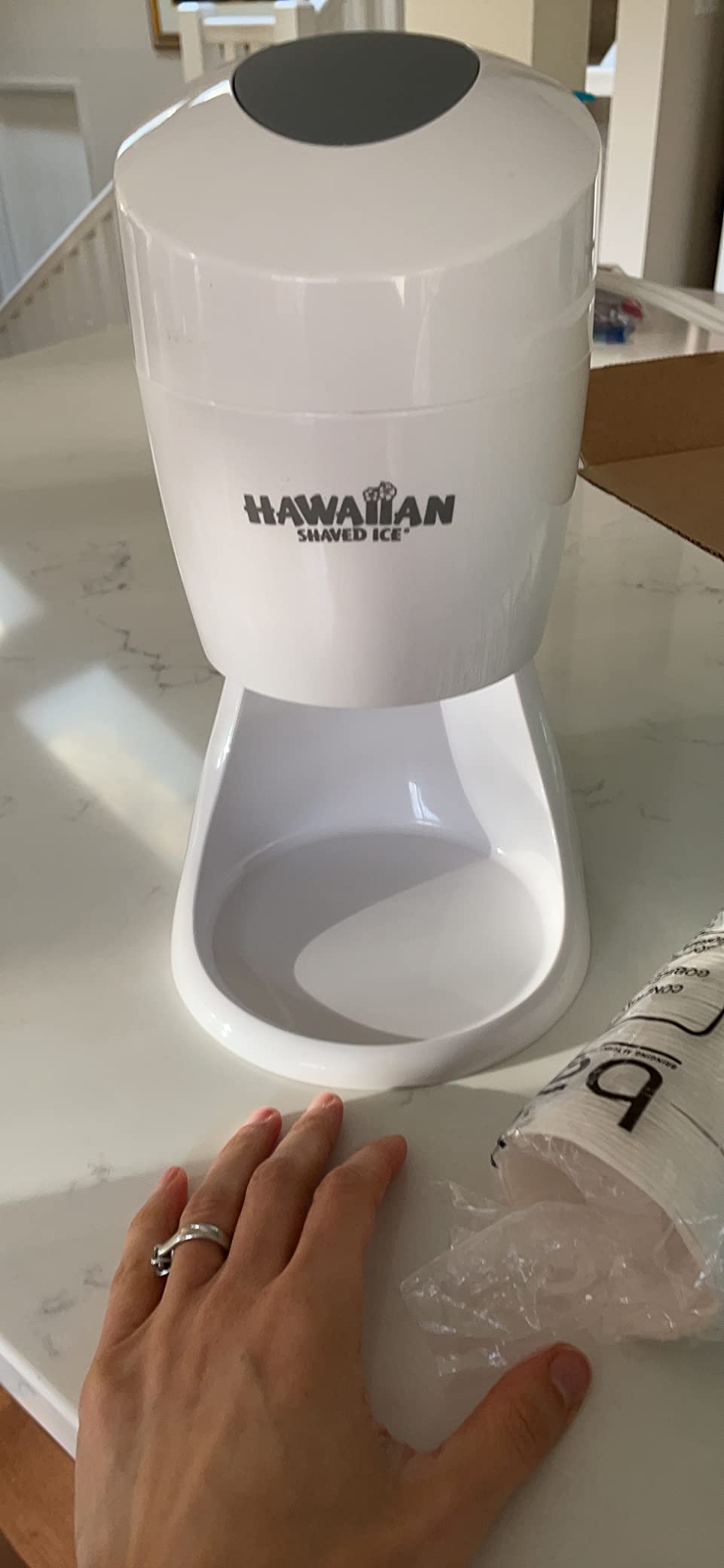 Hawaiian Shaved Ice Machine Kit - 3 Flavors, 25 Cups, Straws, Pourers, Ice Molds customer photo 1