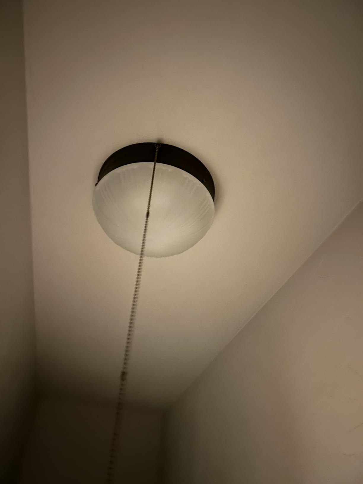 6720200 Two-Light Flush-Mount Indoor Ceiling Fixture with Pull Chain, Sienna Finish with Frosted Fluted Glass customer photo 1