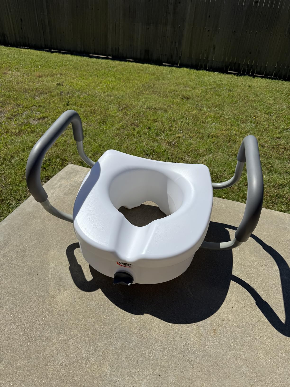 Carex E-Z Lock Raised Toilet Seat With Handles, 5
