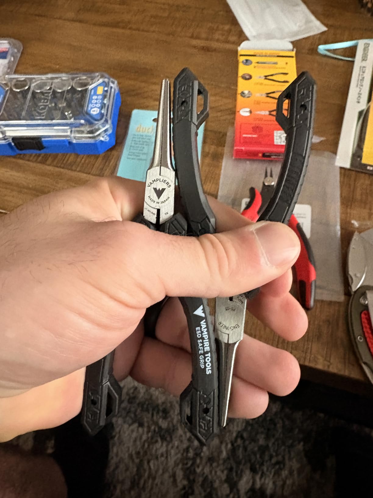 ENGINEER PS-03 Precision Mini Long Nose Pliers Needle Tip 141mm, ESD Safe customer photo 2